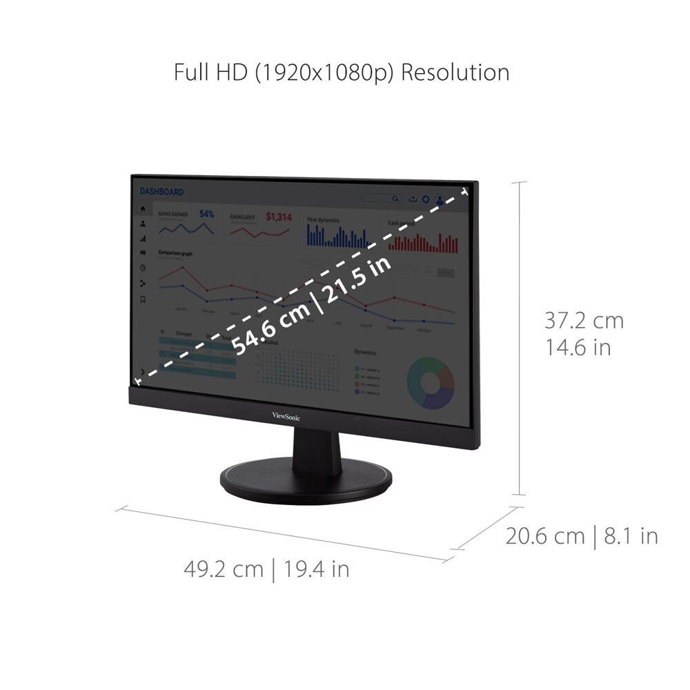 ViewSonic VA2247-MH 22-inch Full HD MVA monitor with frameless design — view 12