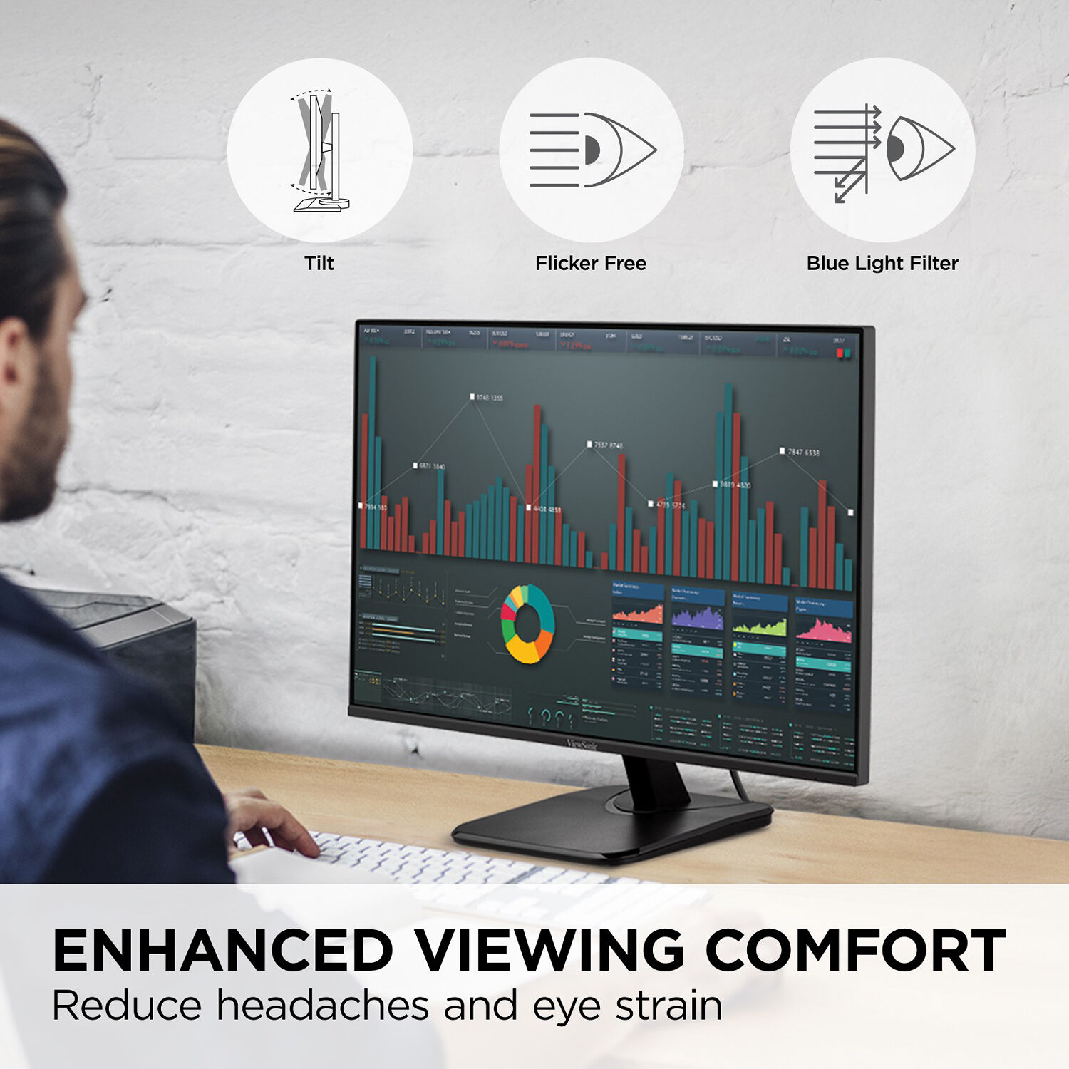 ViewSonic VA2756A-MHD 27-inch IPS 1080p monitor with Adaptive Sync and HDMI, DisplayPort, and VGA connectivity — view 14