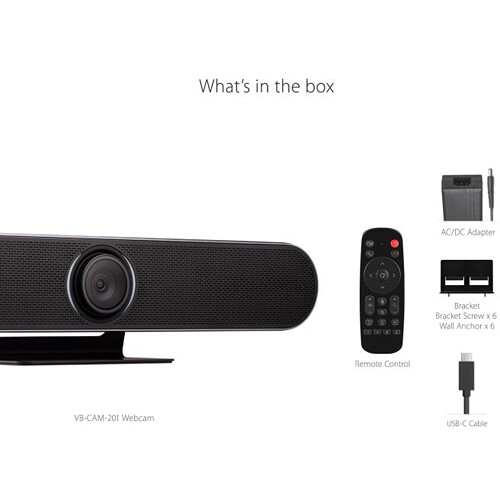 ViewSonic VB-CAM-201 4K conference room camera with built-in speaker and microphone — view 11
