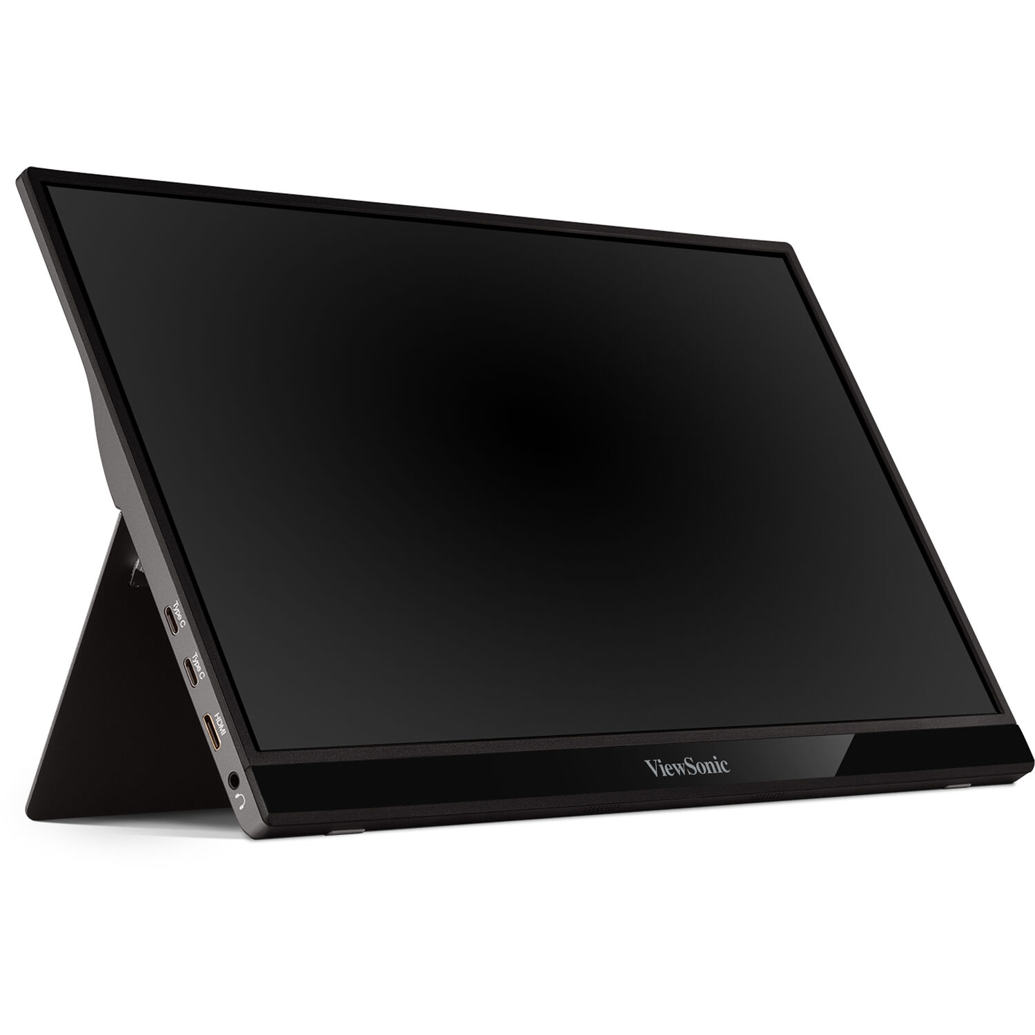 ViewSonic VG1655 15.6-inch FHD portable monitor in silver with built-in stand — view 2