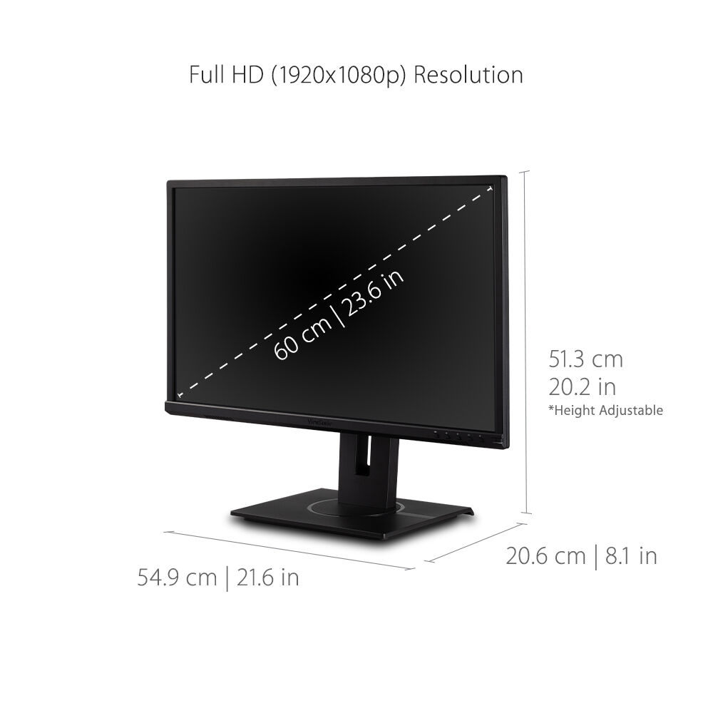 ViewSonic 24-inch Full HD LCD monitor with HDMI, DisplayPort, VGA, and USB hub — view 11