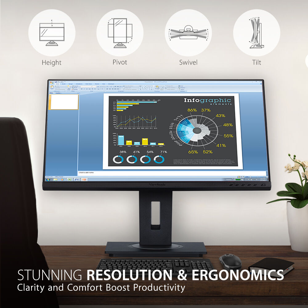 ViewSonic VG2448A 24-inch IPS monitor with ergonomic tilt stand and Full HD display — view 15