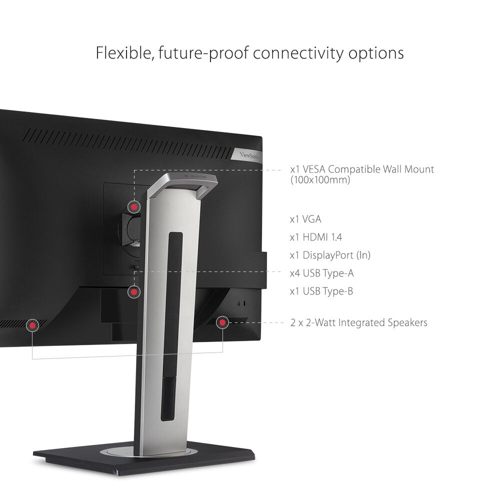 ViewSonic VG2448A 24-inch IPS monitor with ergonomic tilt stand and Full HD display — view 18