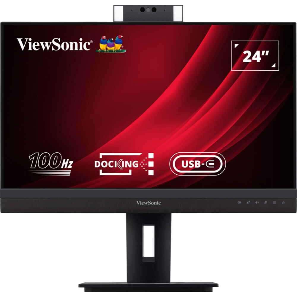 ViewSonic VG2457V 24-inch Full HD video conferencing monitor with integrated webcam and USB-C docking — view 2