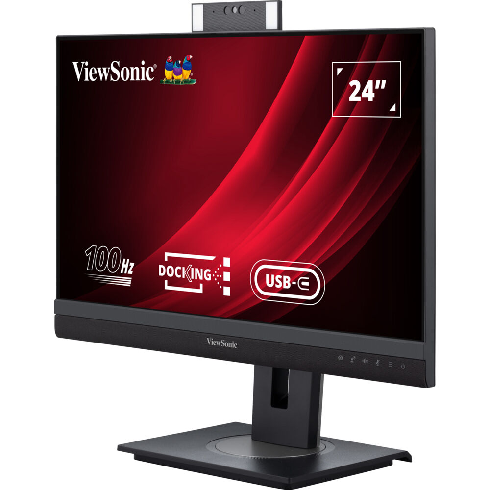 ViewSonic VG2457V 24-inch Full HD video conferencing monitor with integrated webcam and USB-C docking — view 3