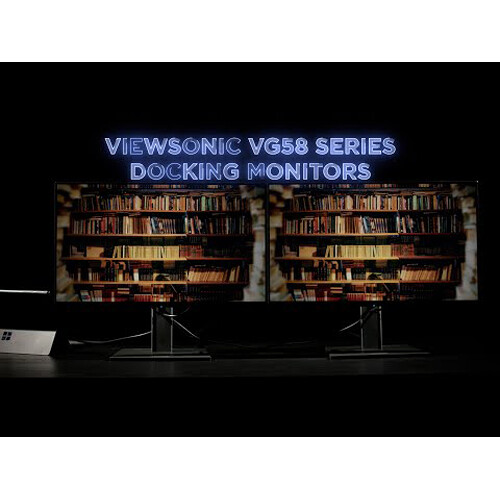ViewSonic VG2458 24-inch IPS docking monitor with USB-C, RJ45, and ergonomic stand — view 11