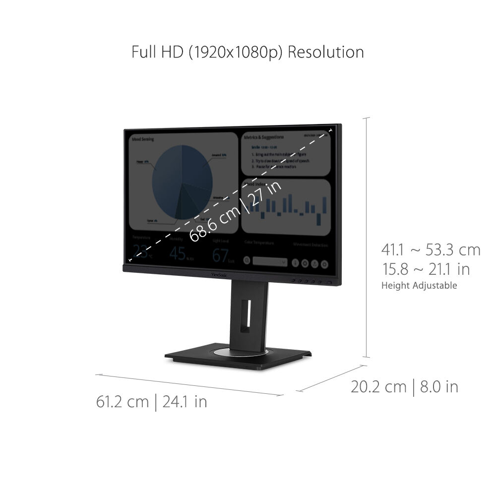 ViewSonic 27-inch IPS monitor with 40-degree tilt and HDMI, DisplayPort, and VGA ports — view 17