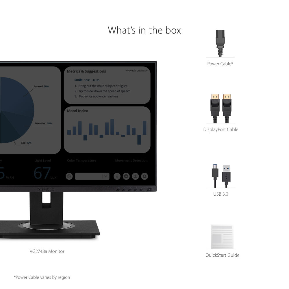 ViewSonic 27-inch IPS monitor with 40-degree tilt and HDMI, DisplayPort, and VGA ports — view 19