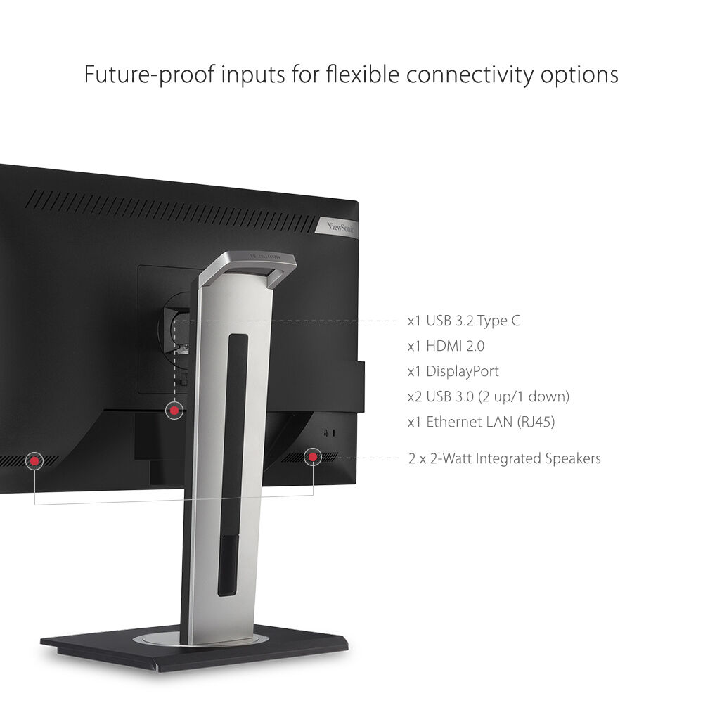 ViewSonic VG2756-4K 27-inch 4K Ultra HD docking monitor with USB-C and Ethernet — view 16