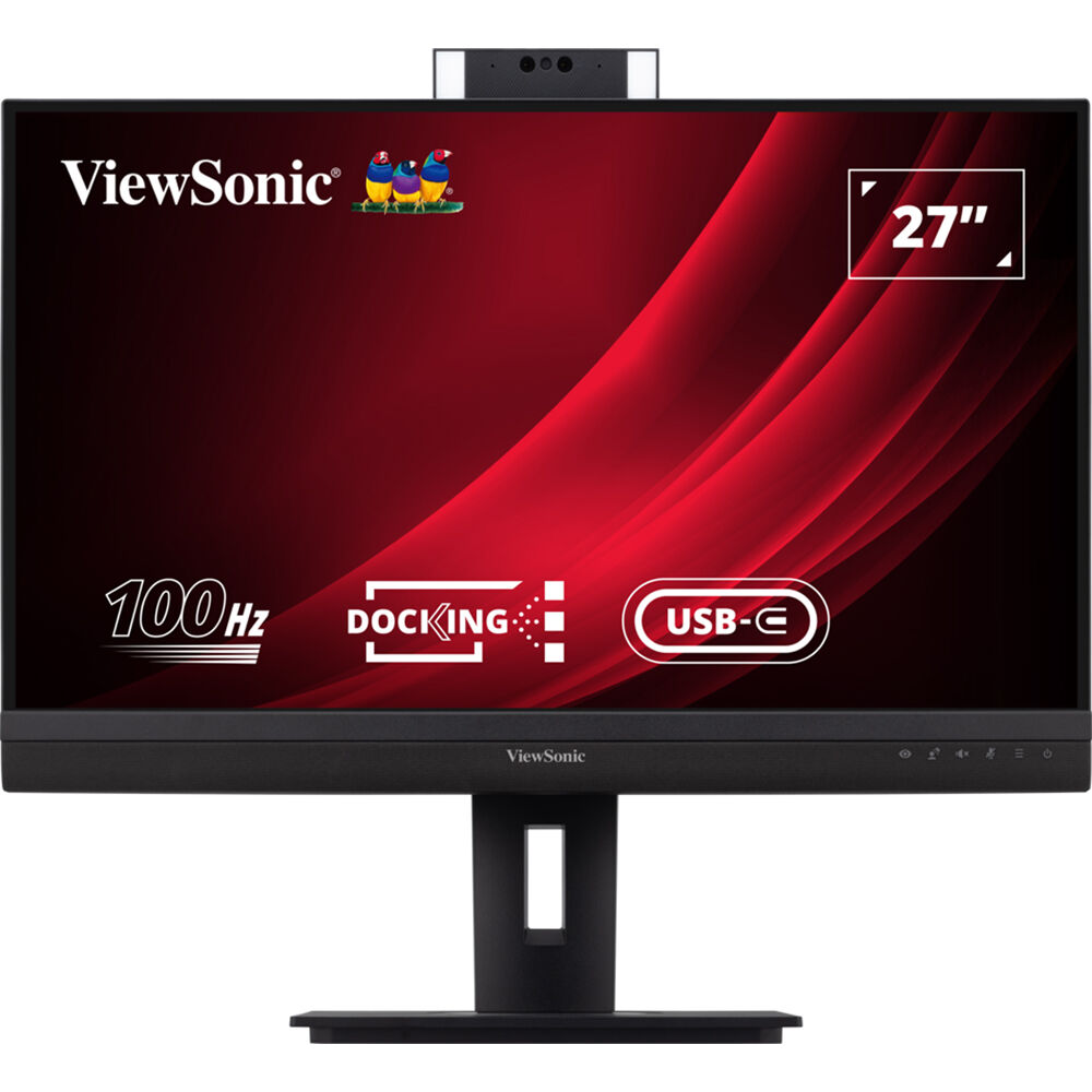ViewSonic 27-inch 1440p video conferencing monitor with webcam and USB-C docking — view 2