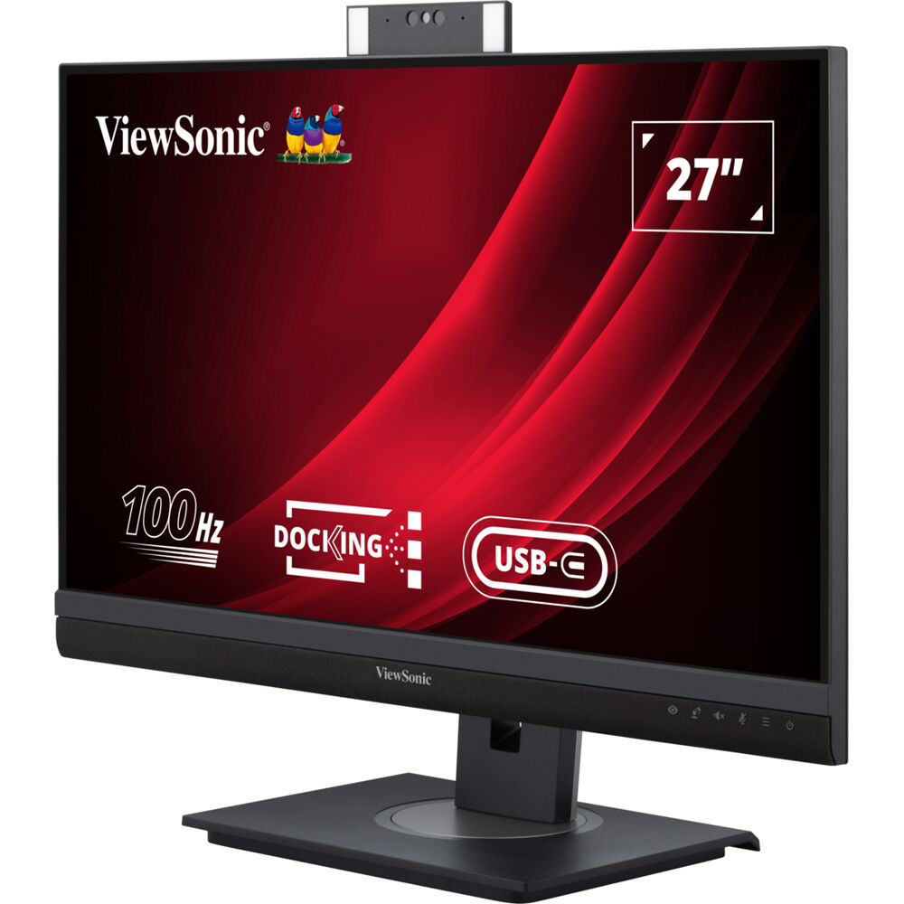 ViewSonic 27-inch 1440p video conferencing monitor with webcam and USB-C docking — view 3