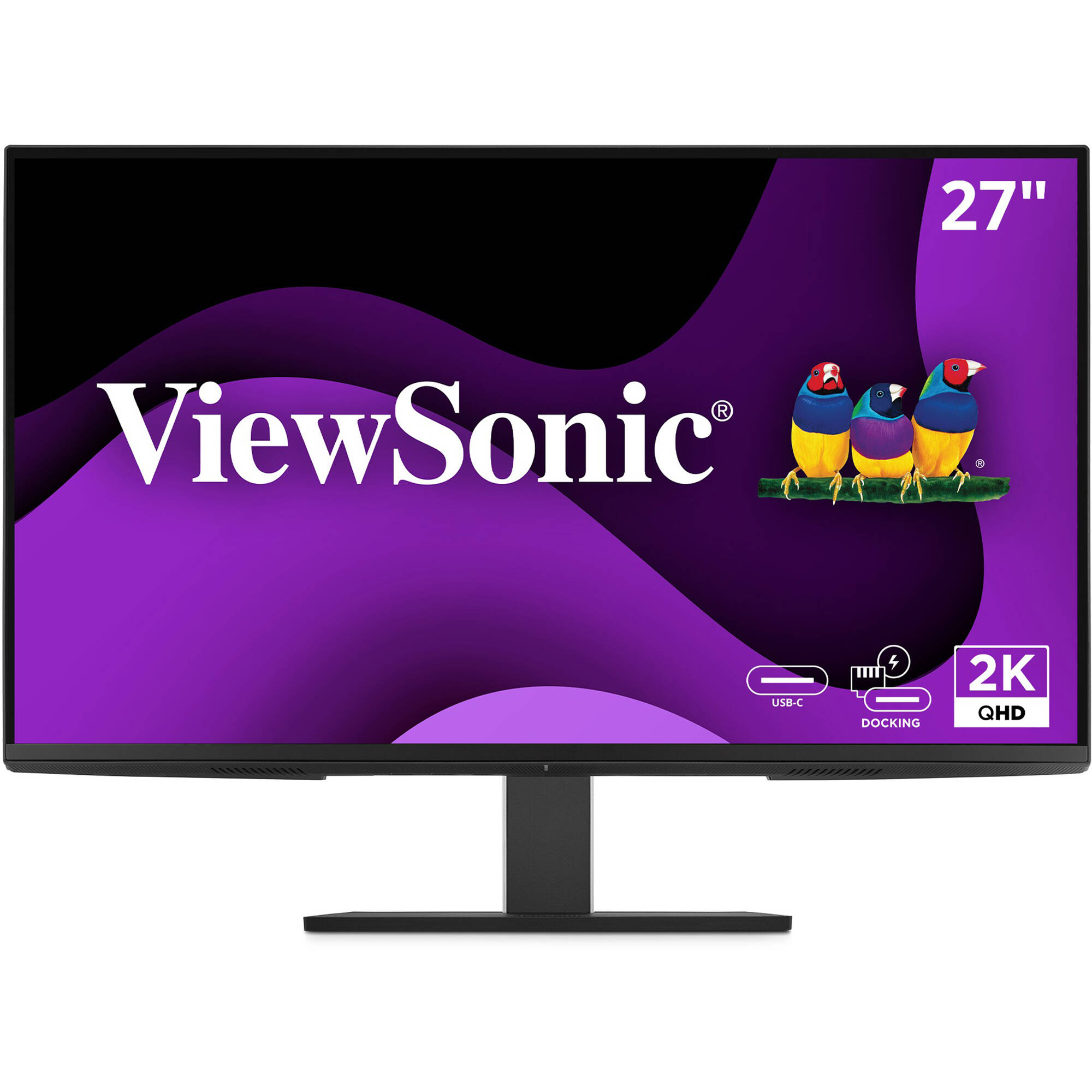 ViewSonic 27-inch IPS docking monitor with 1440p resolution, USB-C 100 W charging, RJ45, and daisy-chain support — view 2
