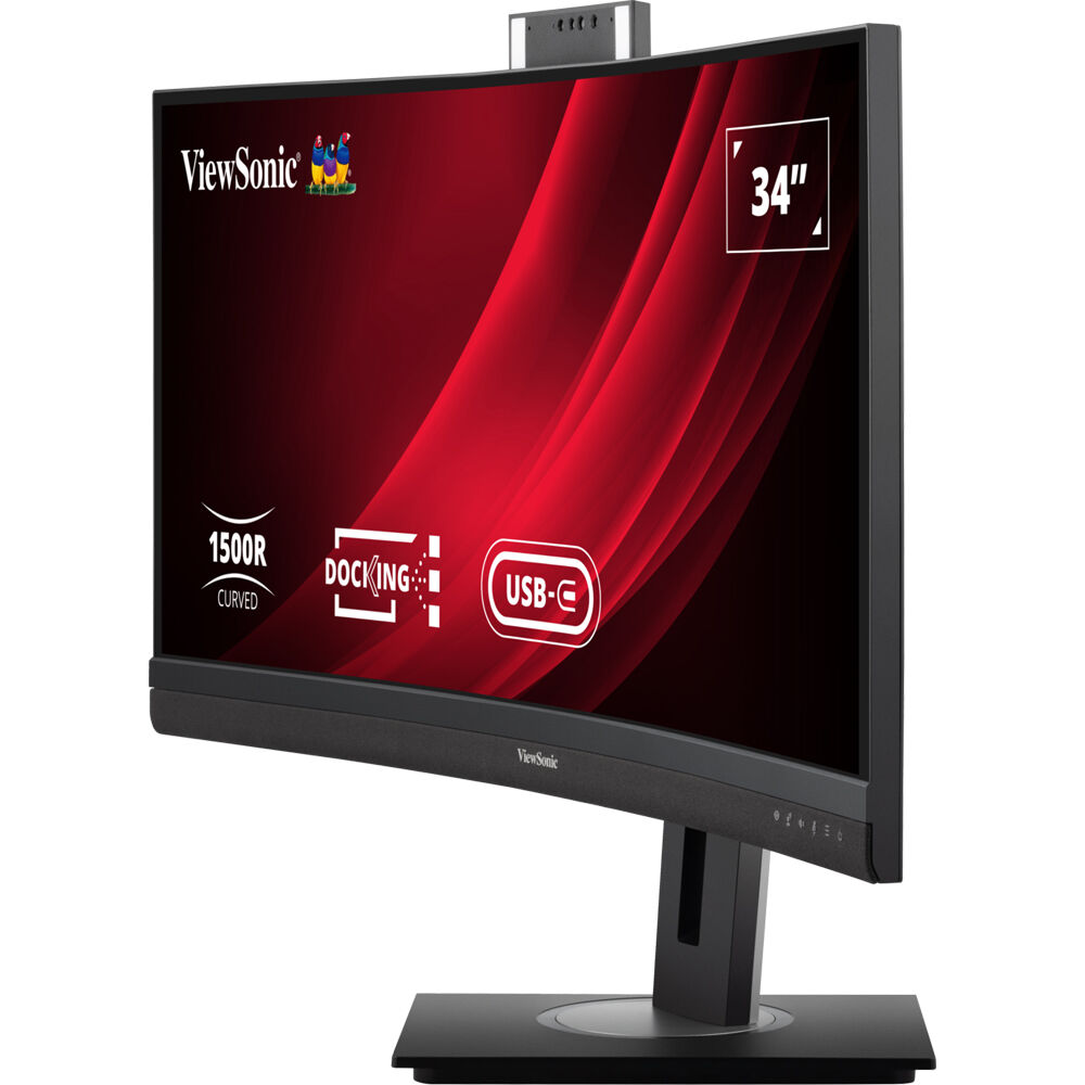 ViewSonic VG3457CV 34-inch curved UWQHD video conferencing monitor with webcam and USB-C docking — view 8
