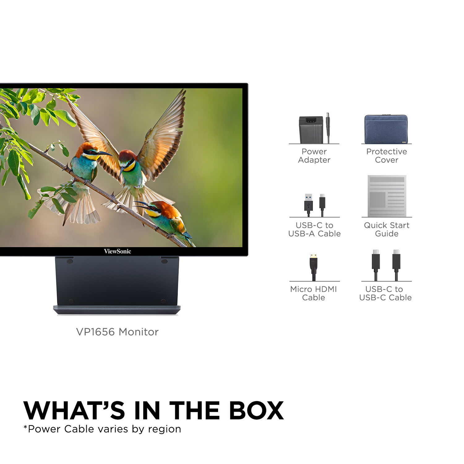 ViewSonic VP1656 16-inch portable monitor with 1,920 x 1,200 resolution, ergonomic stand, and carrying case — view 11