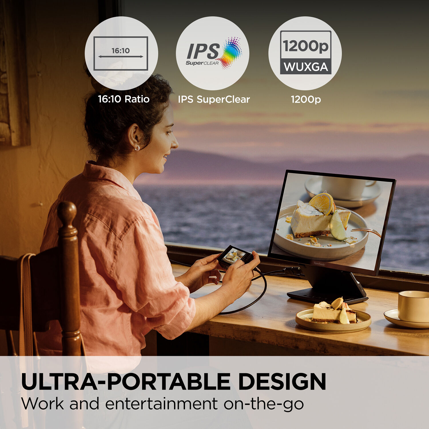 ViewSonic VP1656 16-inch portable monitor with 1,920 x 1,200 resolution, ergonomic stand, and carrying case — view 13
