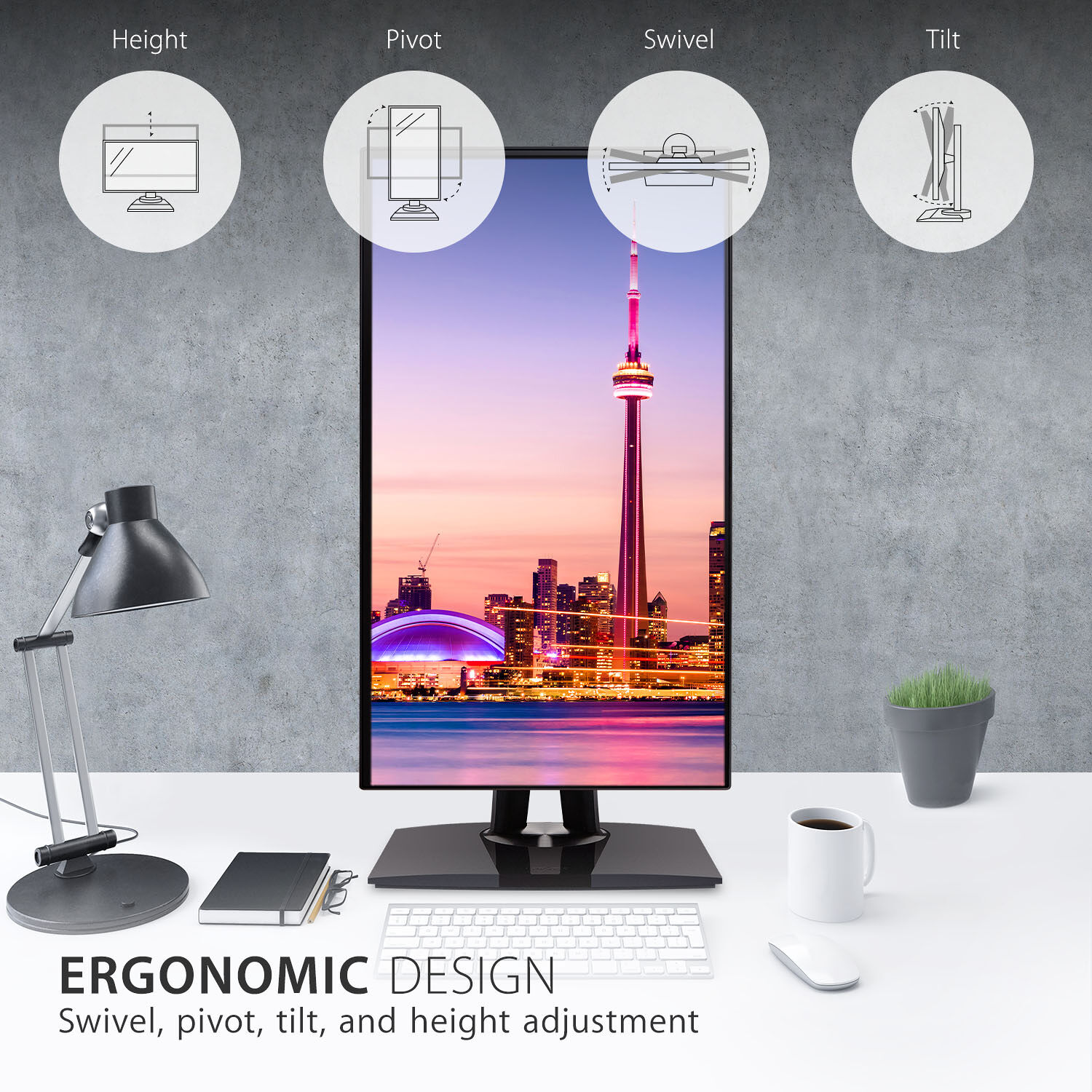 ViewSonic VP2468A 24-inch Full HD IPS monitor with frameless design and USB-C connectivity — view 16