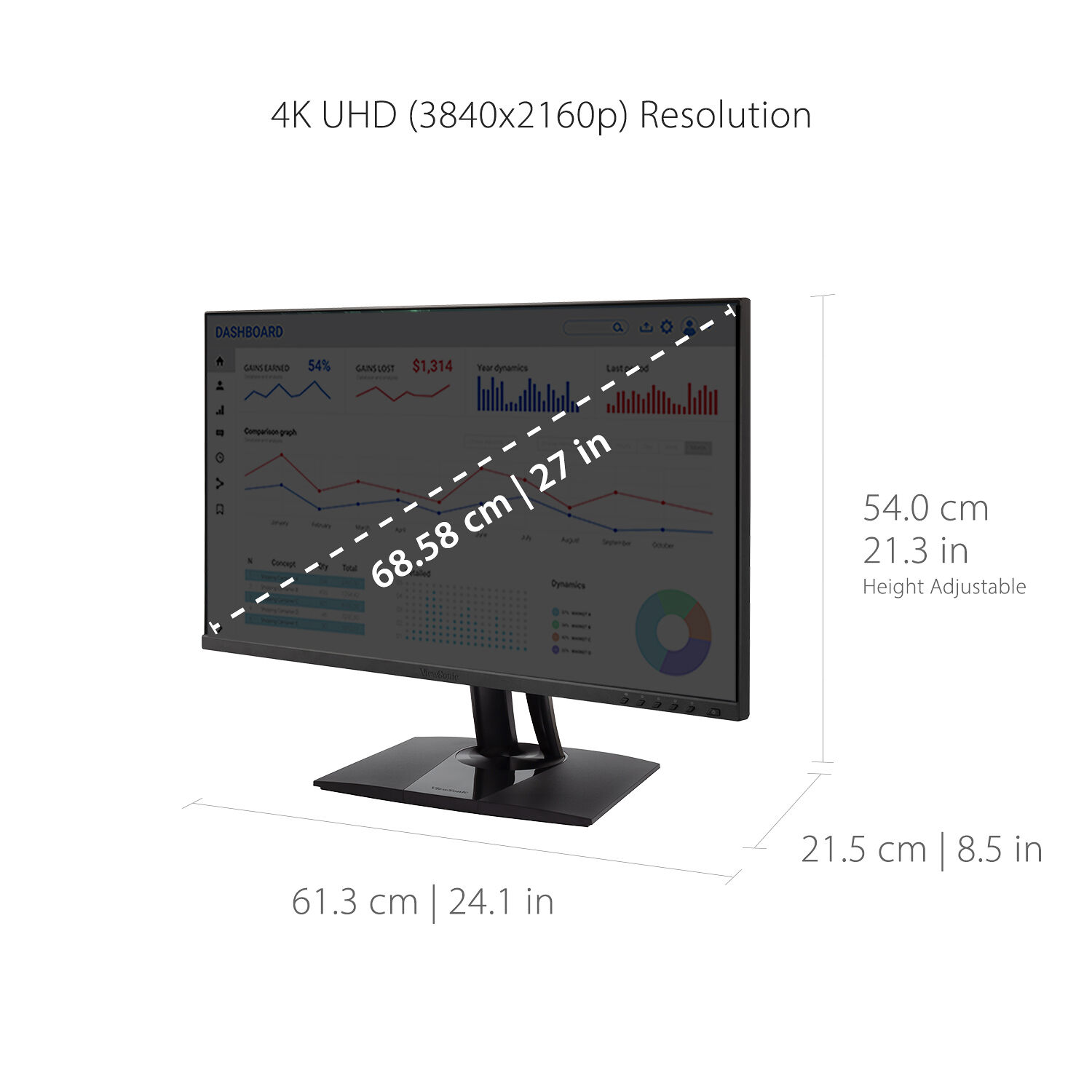 ViewSonic VP2756-4K 27-inch 4K UHD professional graphic design monitor with USB-C — view 14