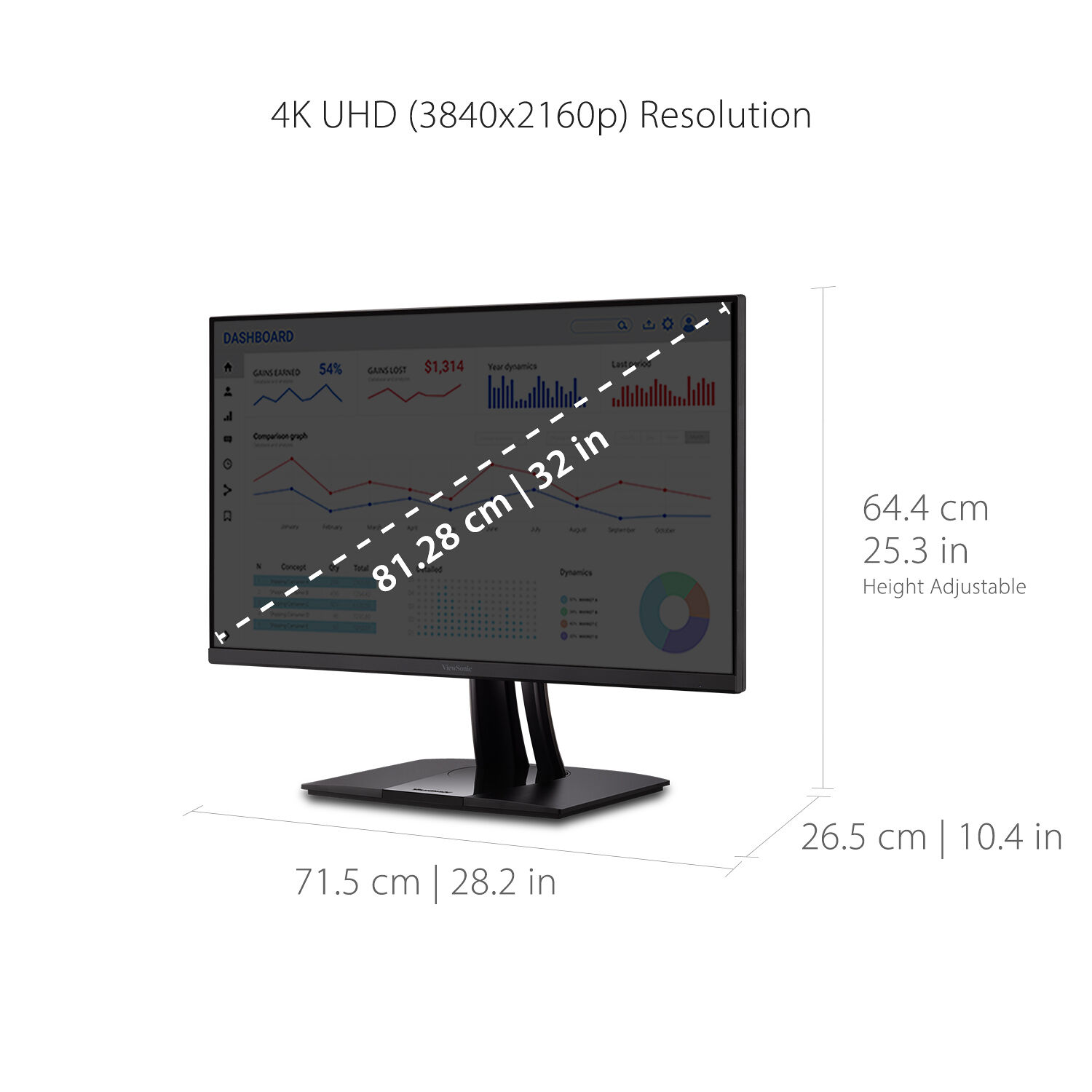 ViewSonic VP3256-4K 32-inch 4K UHD IPS graphic monitor with USB-C and Pantone validation — view 13