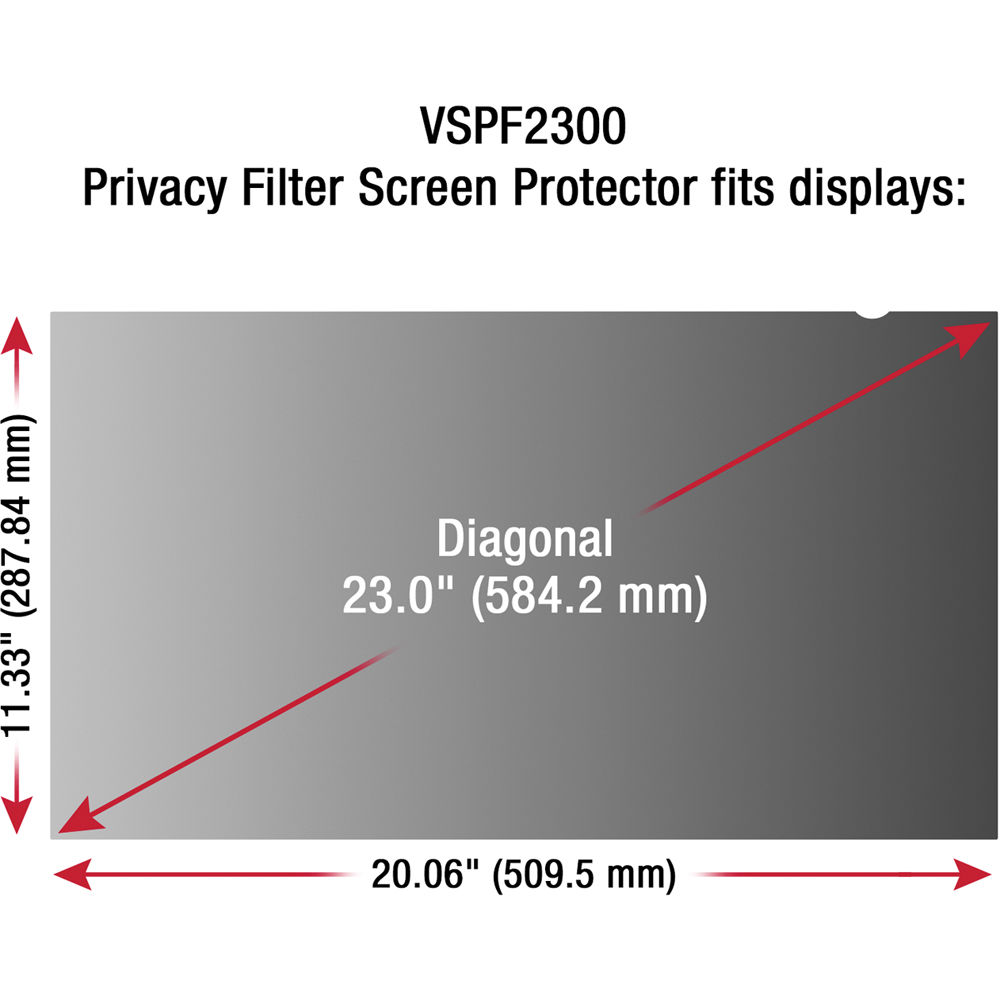 23" Privacy Filterscreen Black