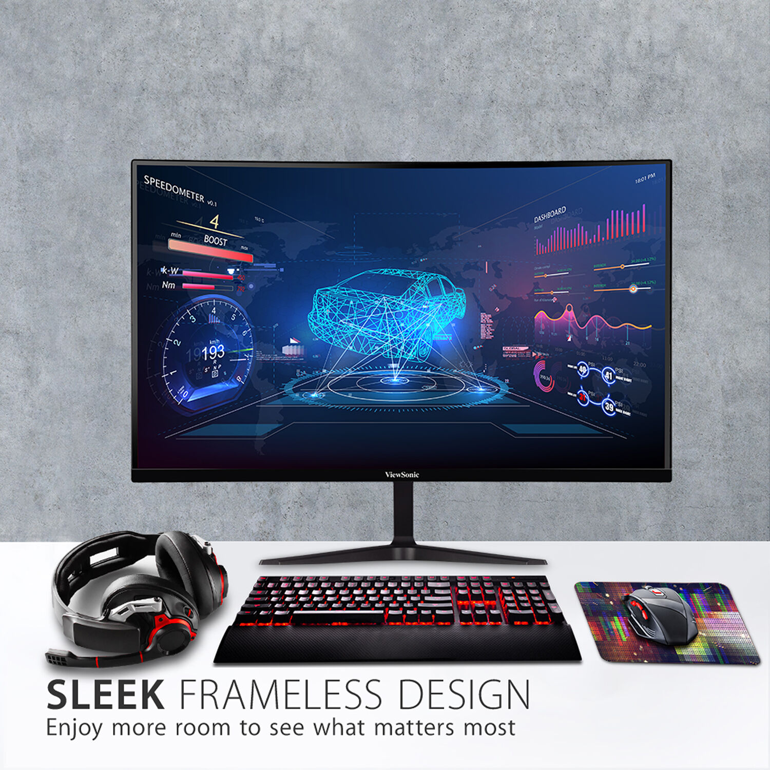 ViewSonic VX2718-2KPC-MHD 27-inch curved WQHD gaming monitor with 165 Hz refresh rate — view 7