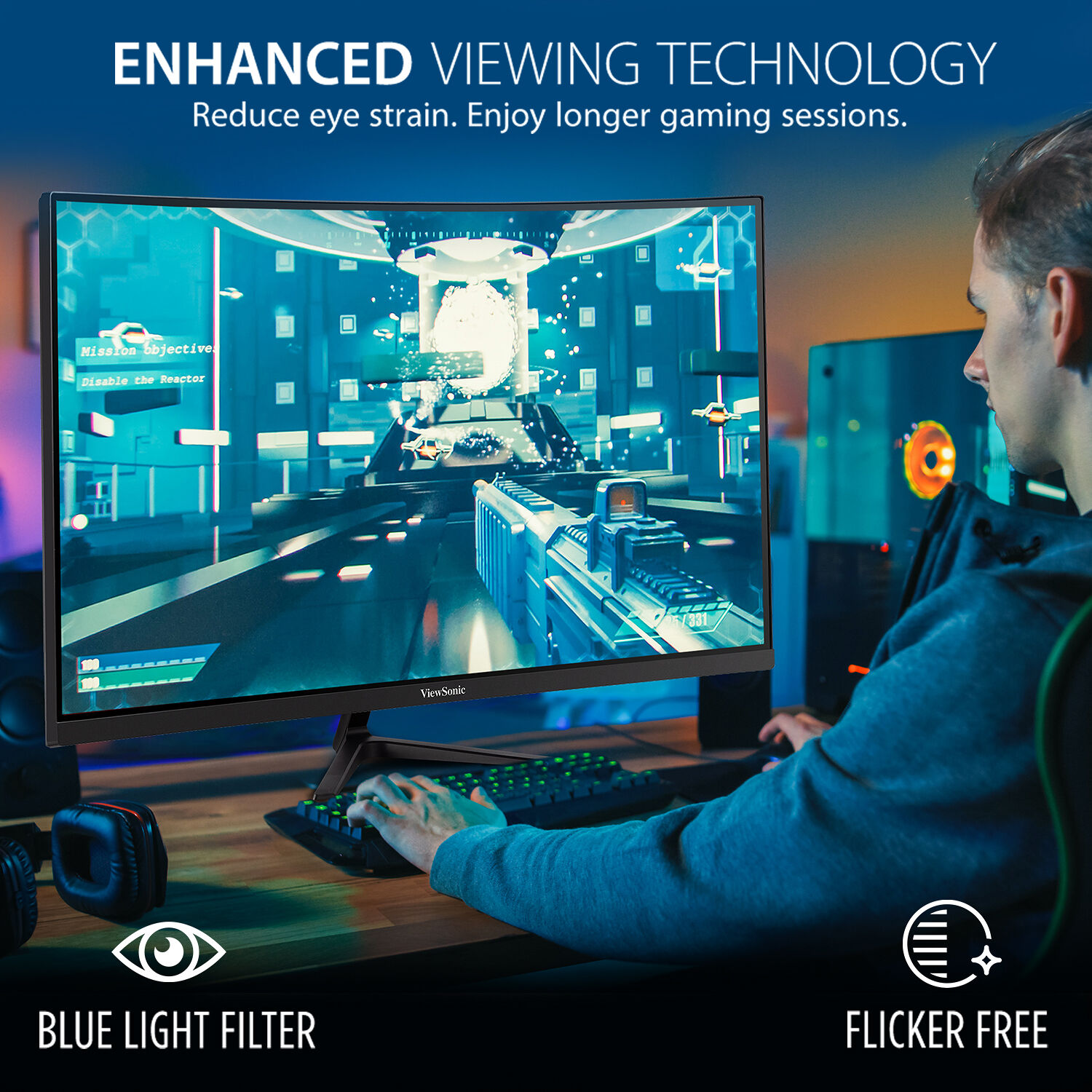 ViewSonic VX3218-PC-MHD 32-inch curved gaming monitor with Full HD display — view 12