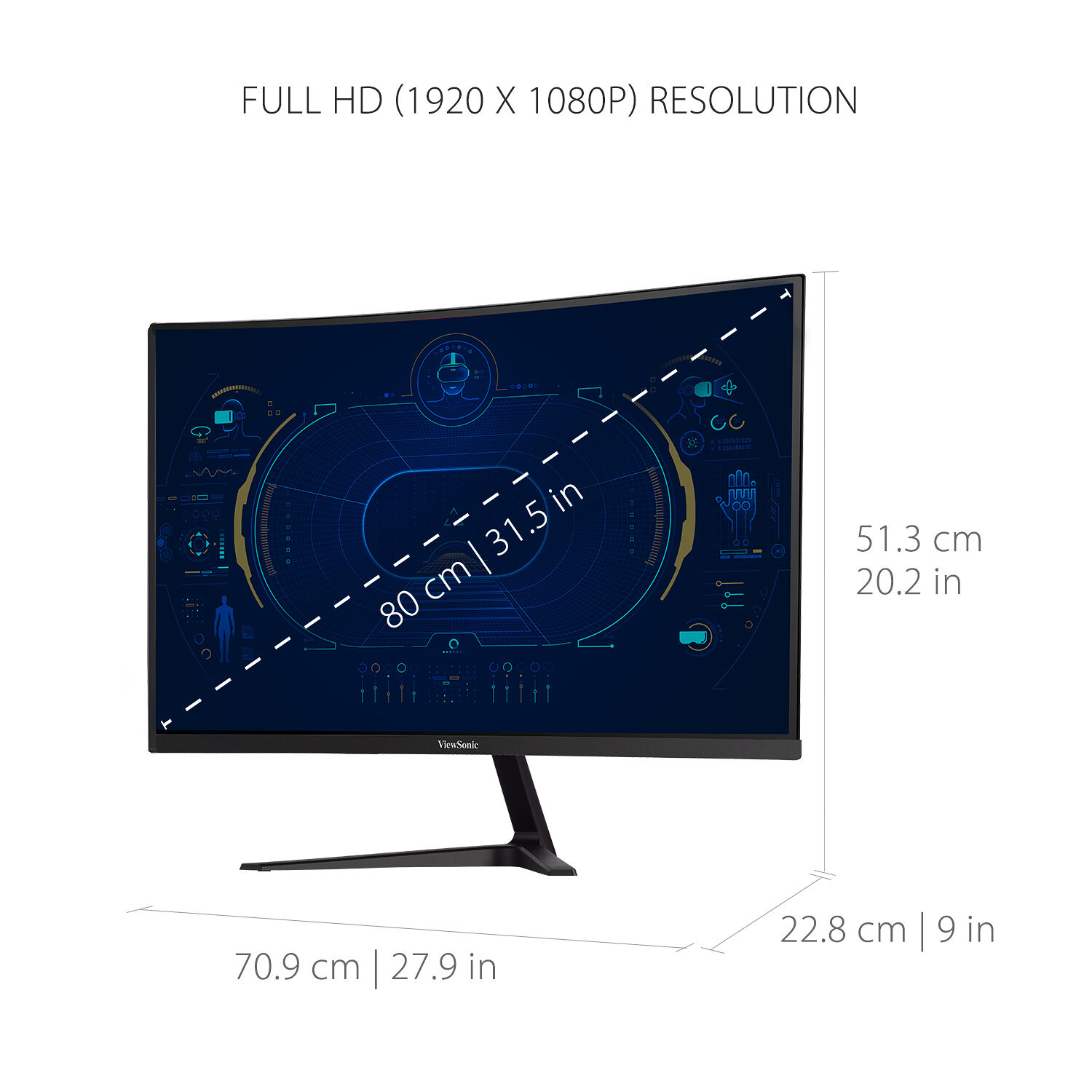 ViewSonic VX3218-PC-MHD 32-inch curved gaming monitor with Full HD display — view 13