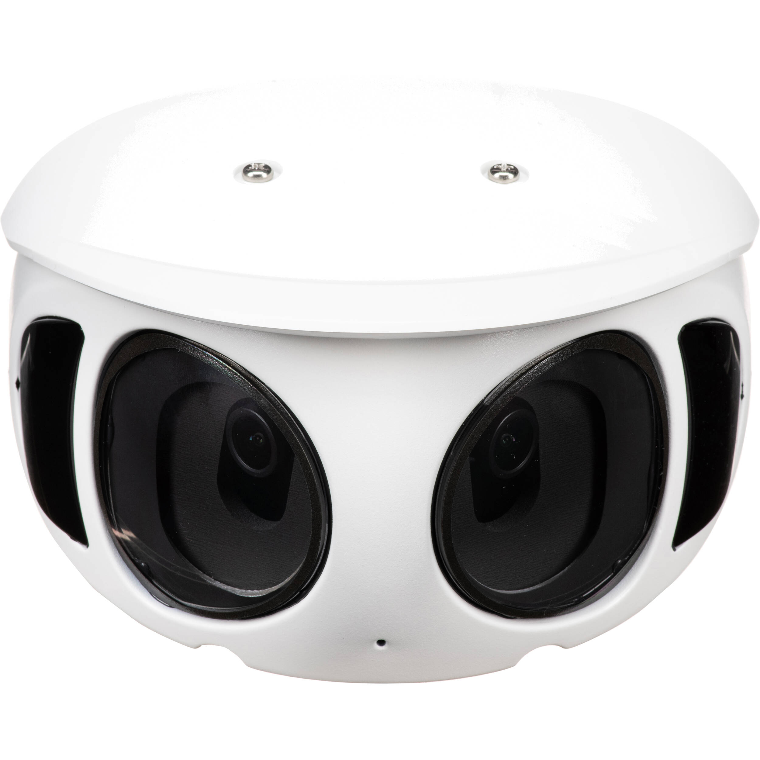 8MP 20M IR Multi-Sensor Outdoor Vandal Proof 180DEGREE Panoramic, 30 fps @ 4512x1728 (2 x 4MP), 2 x 2.8mm Lenses, WDR Pro (91dB ), H.265, One-way audio w/Built-in Microphone, MicroSD/SDHC/SDXC Card Slot, Video Alignment for a Seamless Picture, Supreme Night Visibility, Smart IR, Smart Stream III, 3D Noise Reduction, IP66 & IK10-rated Housing, -40DEGREE F~131DEGREE F, PoE, UL Certified, 3 Year Warranty — view 2