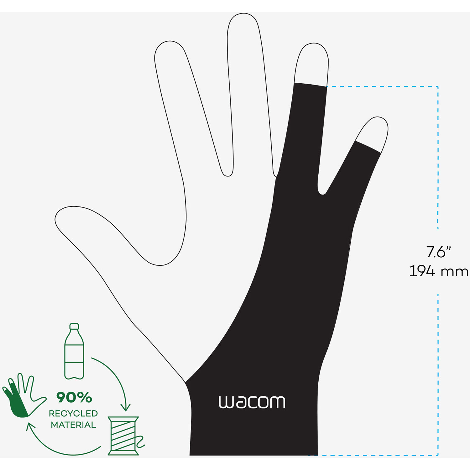 Wacom single drawing glove accessory for pen tablet use — view 3