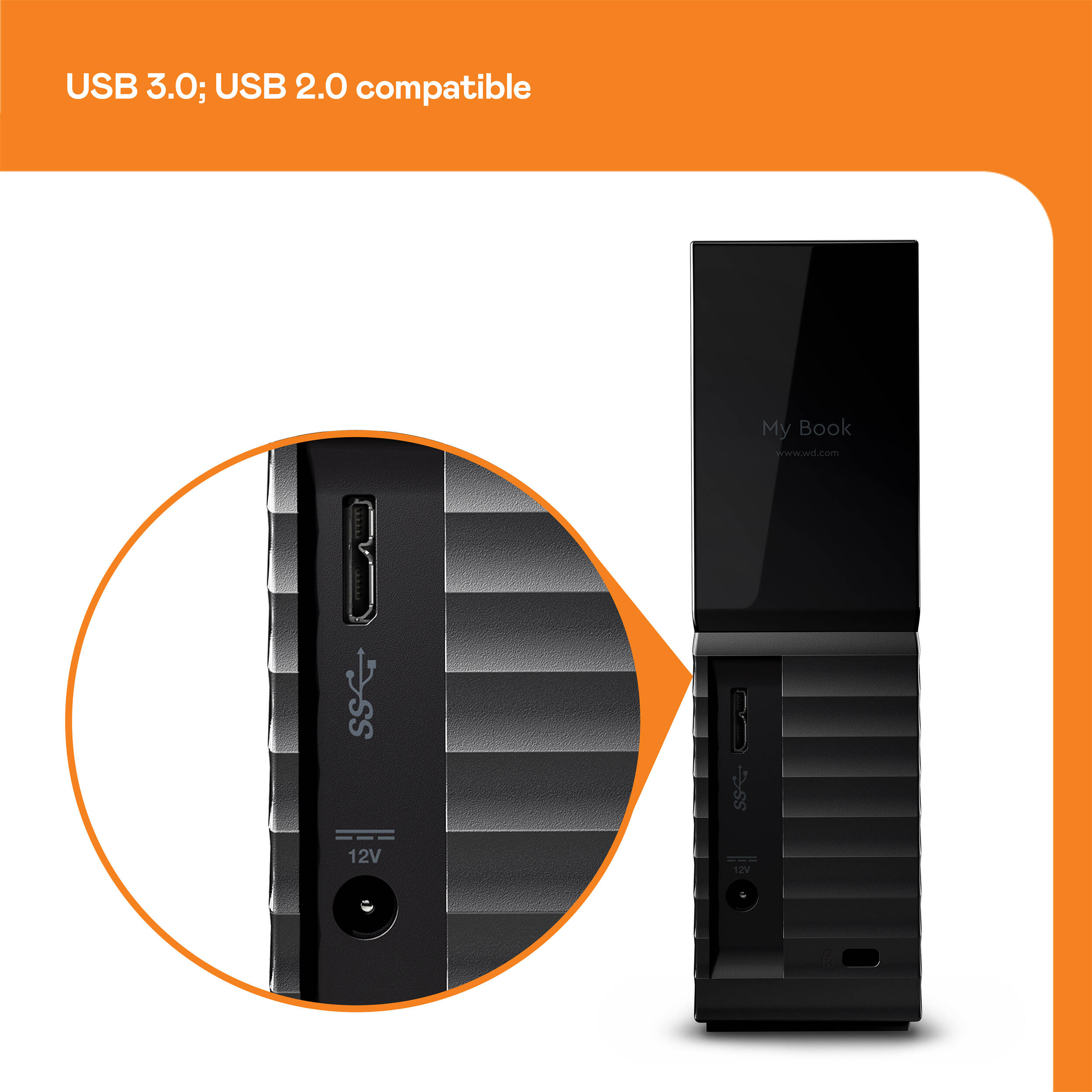 Western Digital My Book 12TB desktop external hard drive with USB 3.0 and password protection — view 9