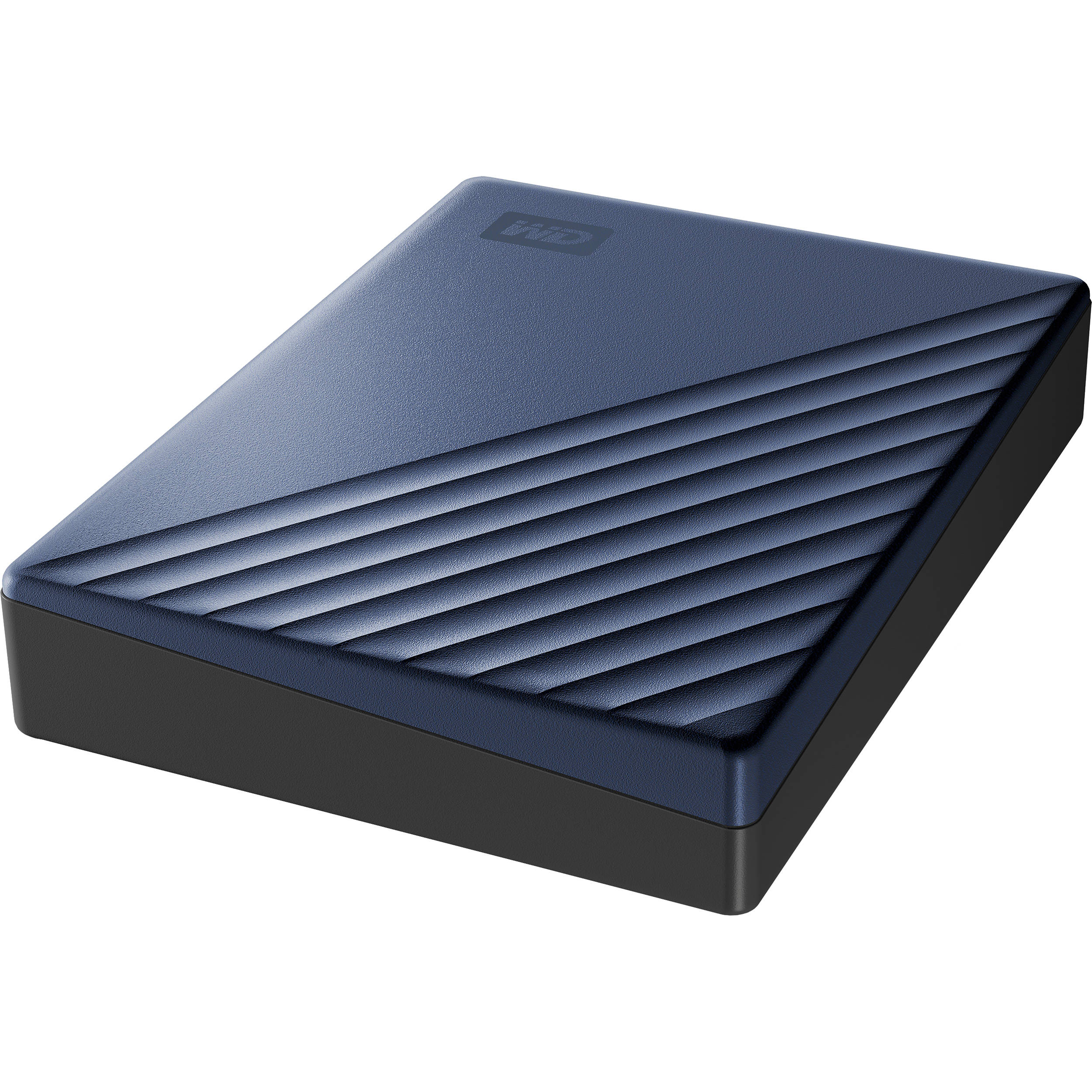Western Digital My Passport Ultra 4TB portable external hard drive in blue — view 4