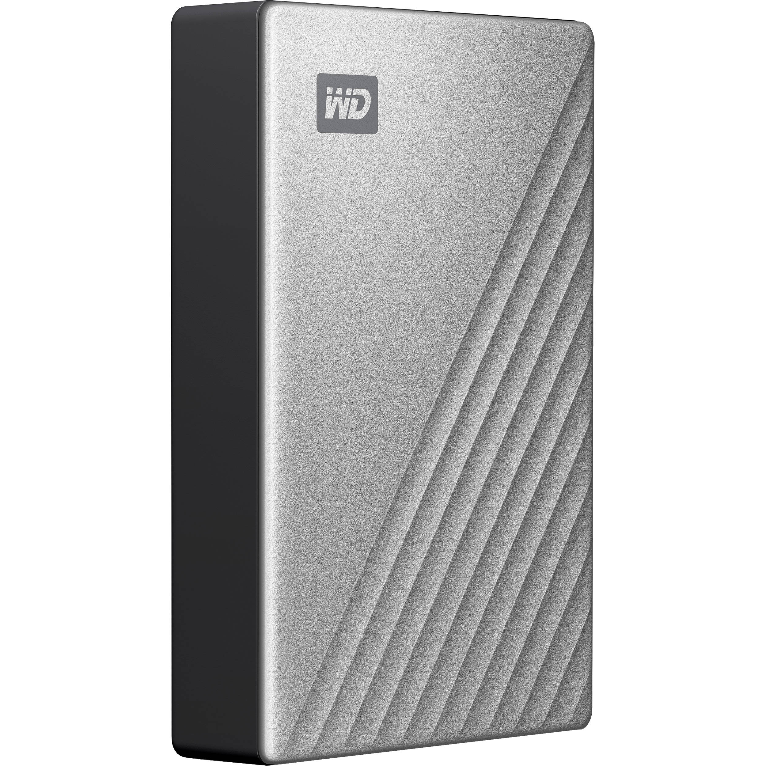 Western Digital My Passport Ultra 4TB portable external hard drive in silver — view 2