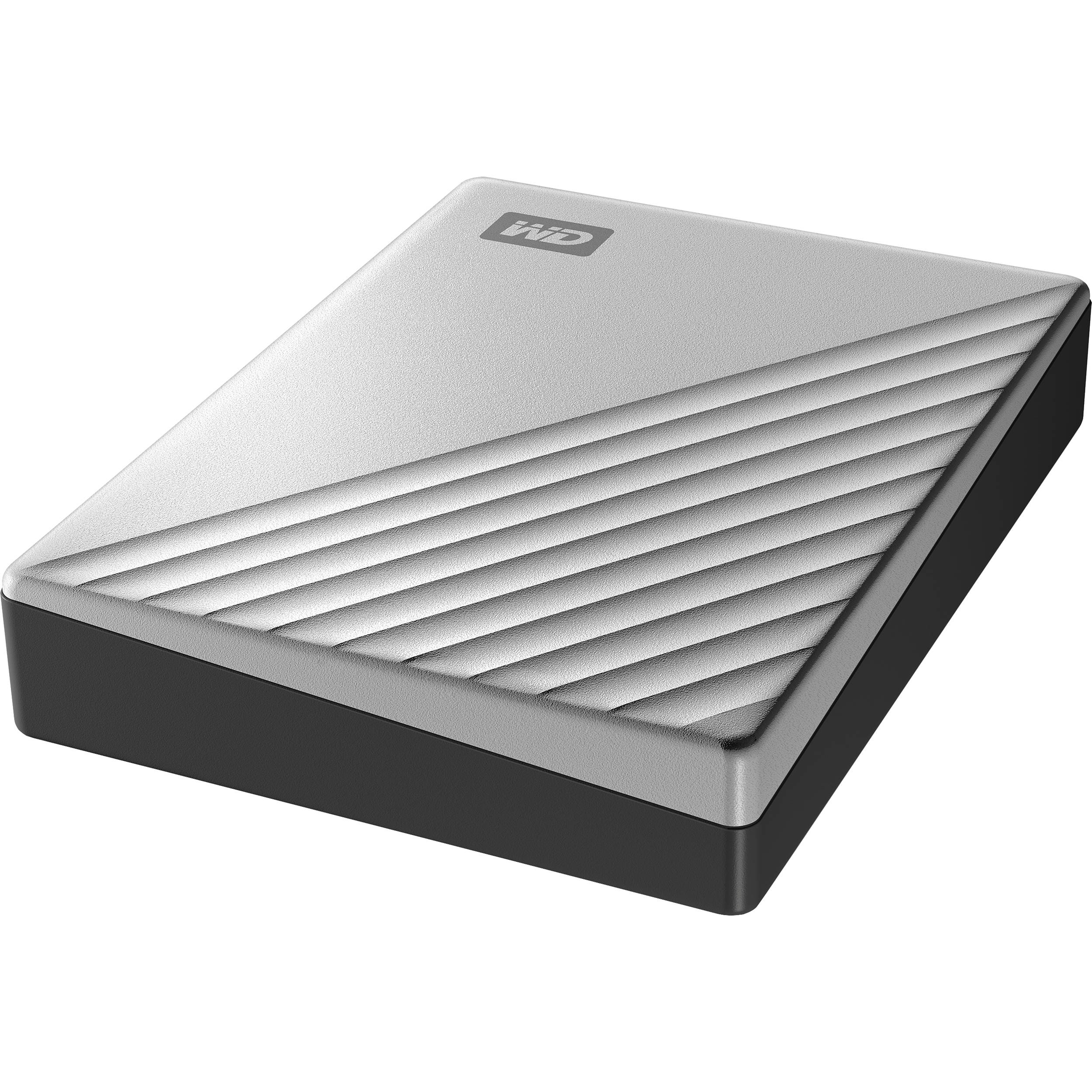 Western Digital My Passport Ultra 4TB portable external hard drive in silver — view 4