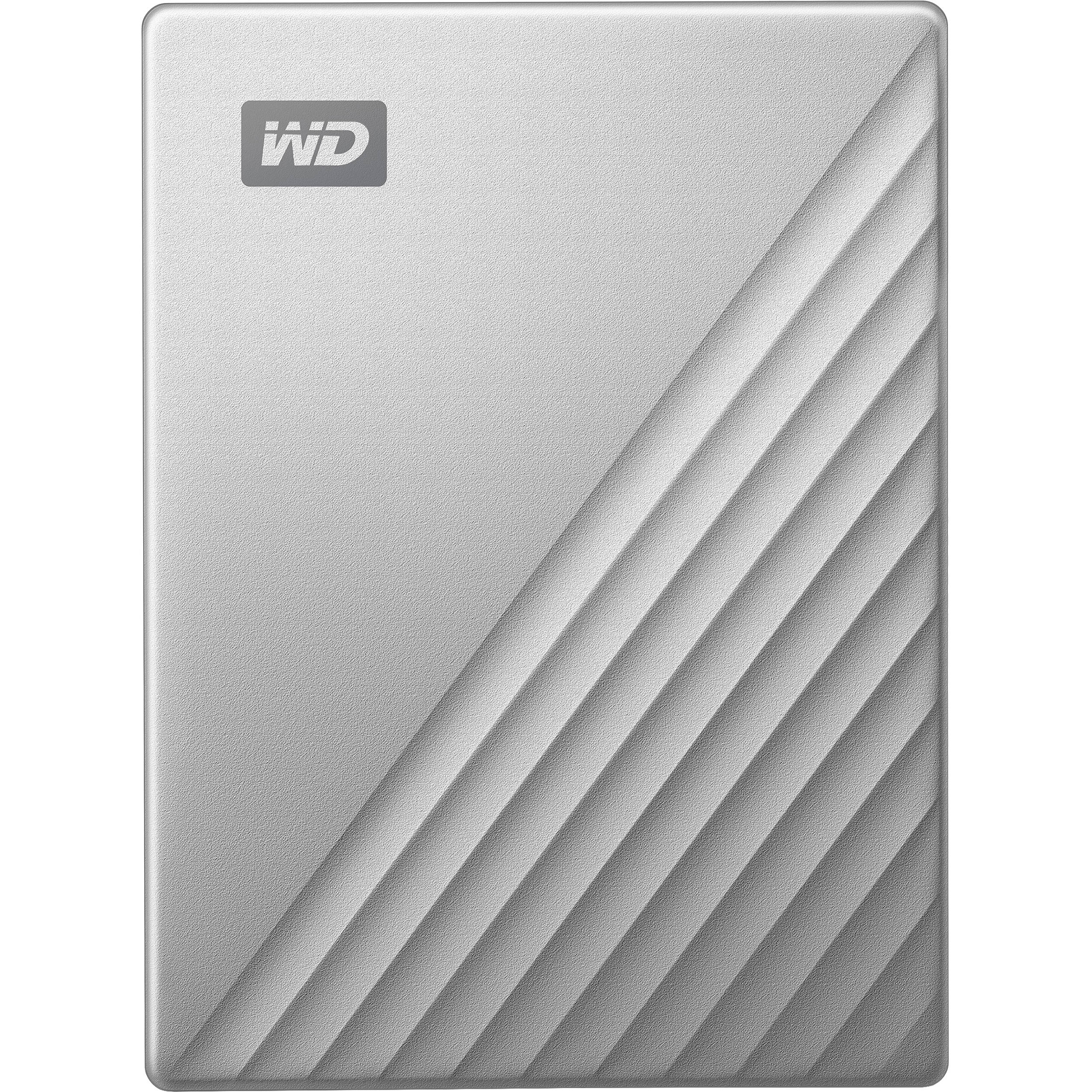 Western Digital My Passport Ultra 4TB portable external hard drive in silver — view 5