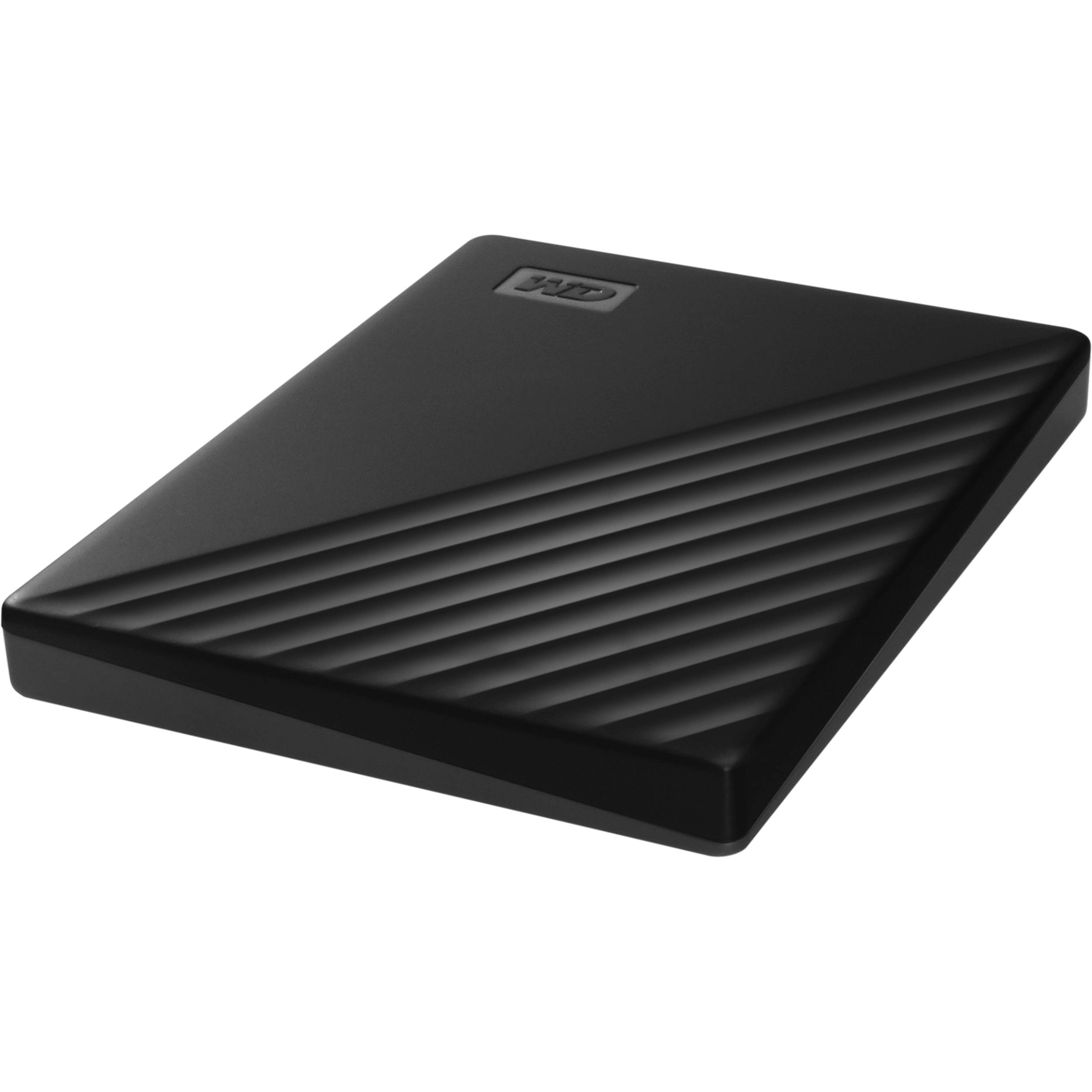 WD My Passport 2TB portable hard drive in black with slim compact design — view 2