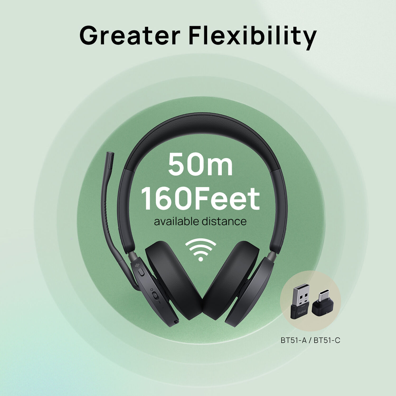 Yealink BH74 Teams USB C A wireless headset with dual-sided busy light and over-ear design — view 4