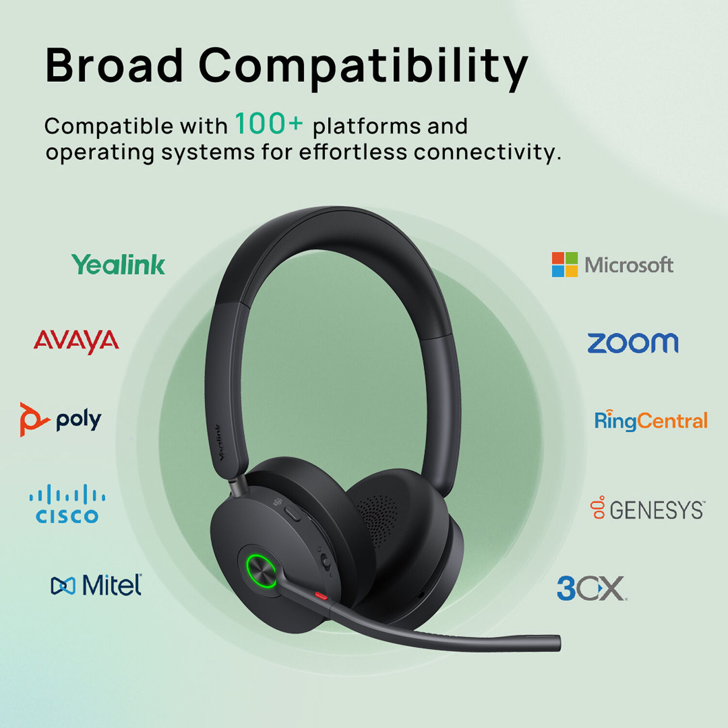 Yealink BH74 Teams USB C A wireless headset with dual-sided busy light and over-ear design — view 5