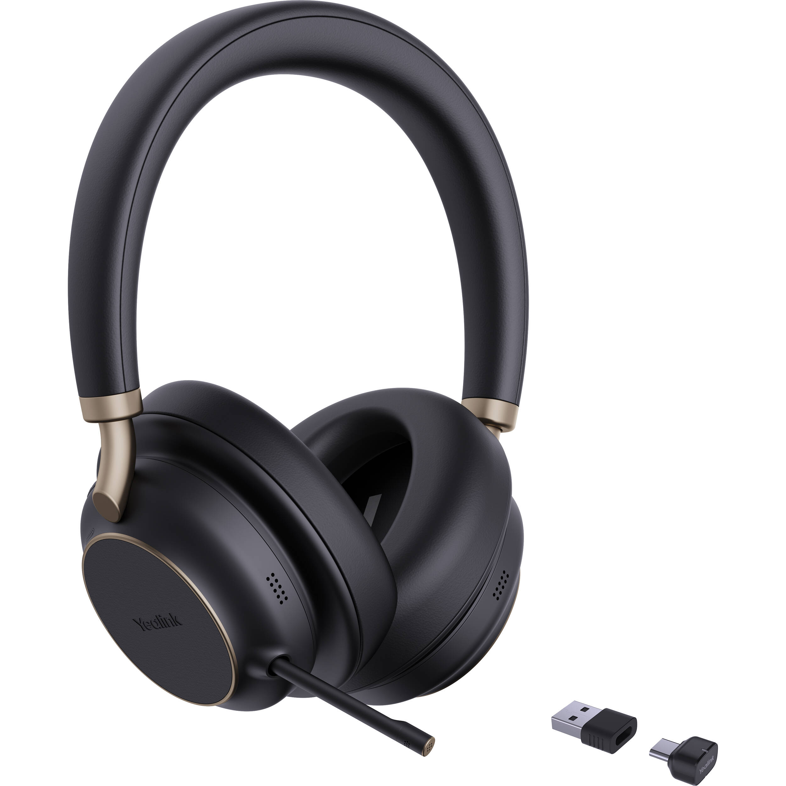 Yealink BH76 black wireless UC headset with retractable microphone and busy light — view 2
