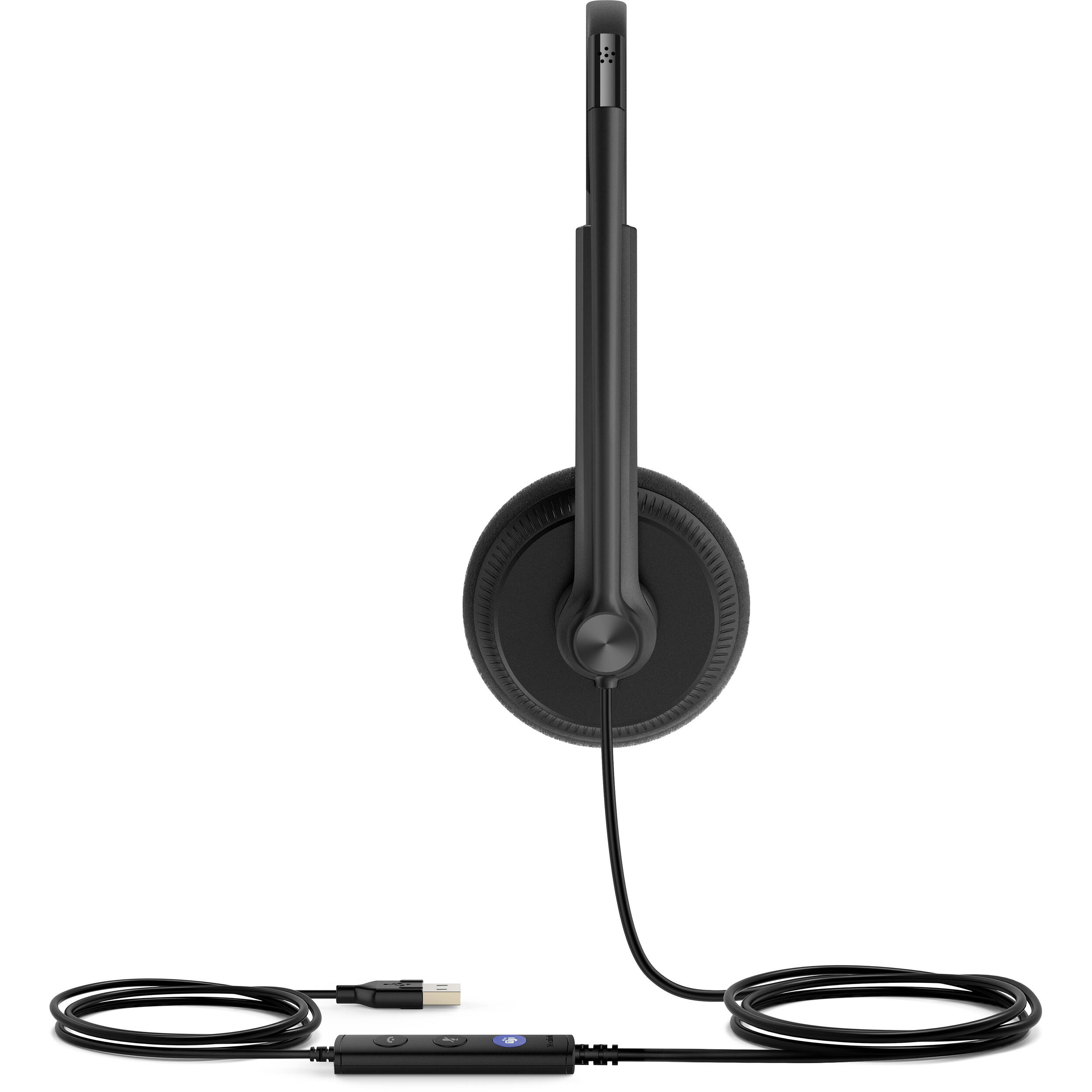 Yealink UH34 Lite Dual Teams wired dual-ear headset with boom microphone and inline controller — view 2