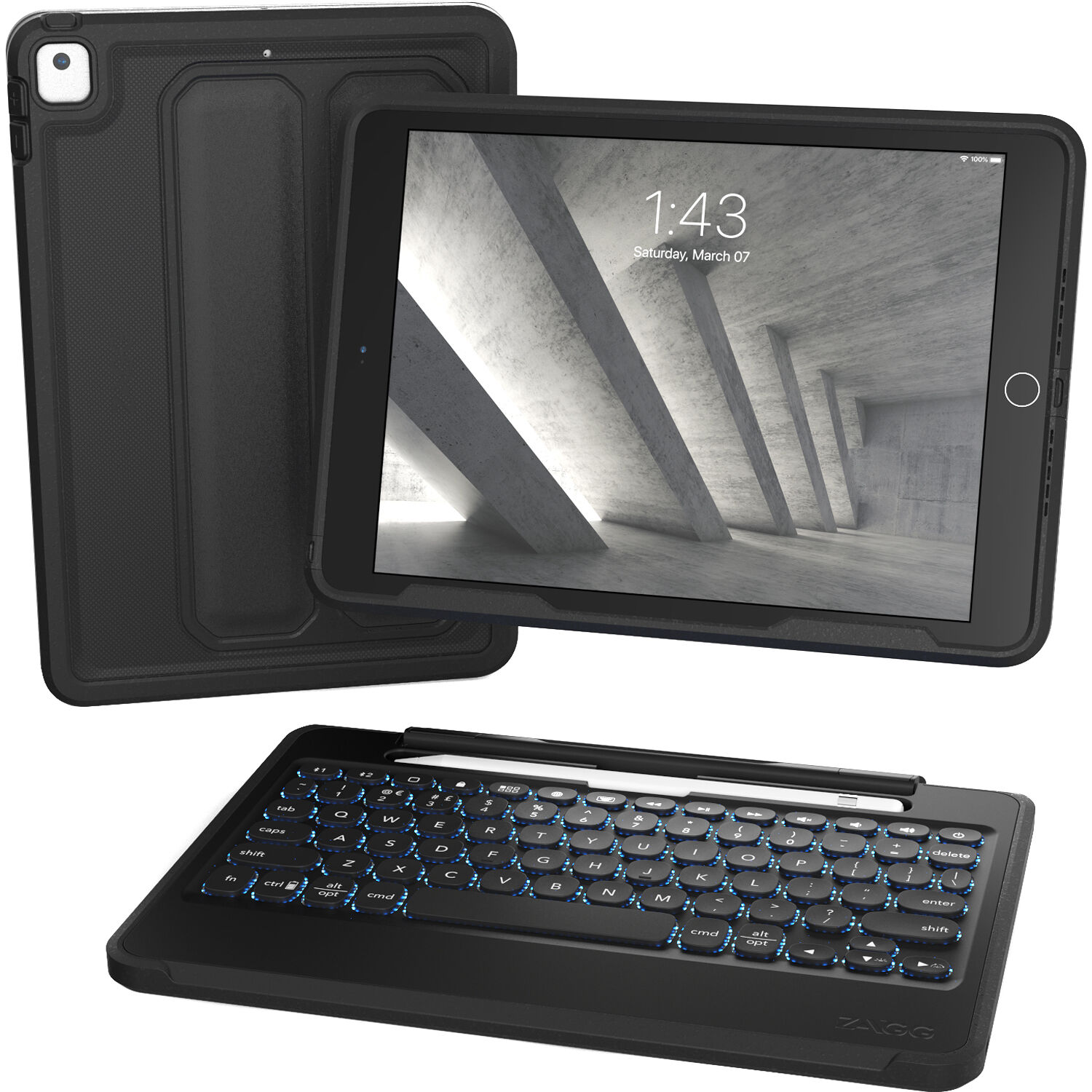 ZAGG Rugged Book detachable keyboard case for iPad Air 3 and iPad Pro 10.5 with magnetic hinge — view 5
