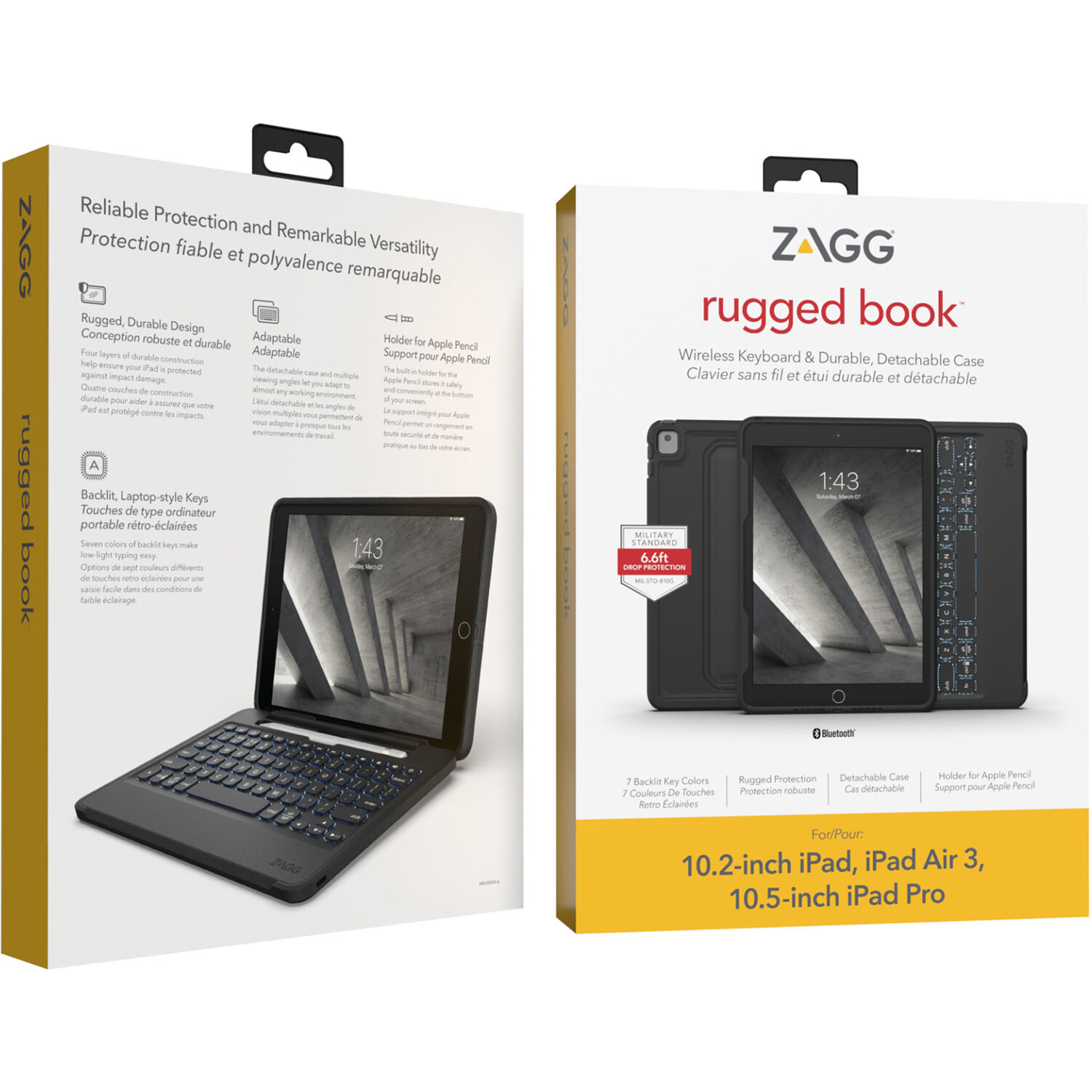ZAGG Rugged Book detachable keyboard case for iPad Air 3 and iPad Pro 10.5 with magnetic hinge — view 6