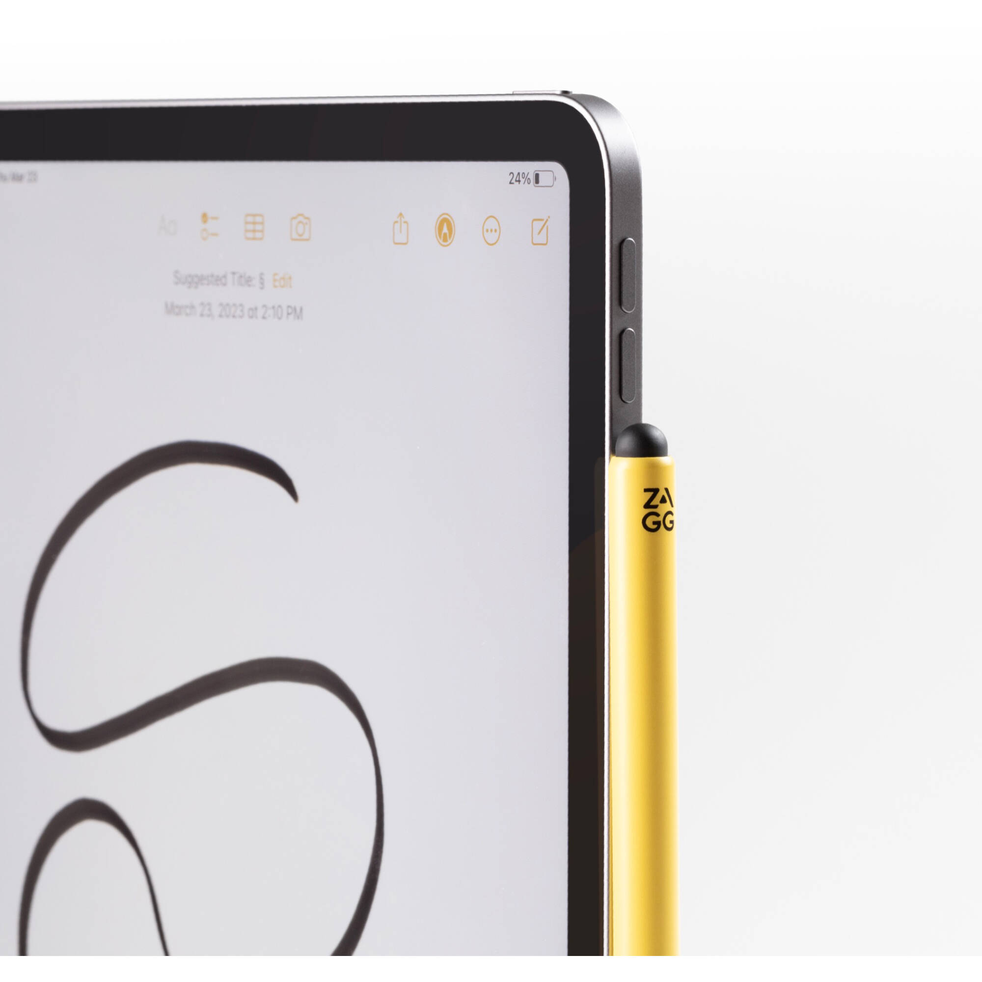 ZAGG Pro Stylus 2 Gray tablet stylus with dual-tip design for iPad note-taking — view 2