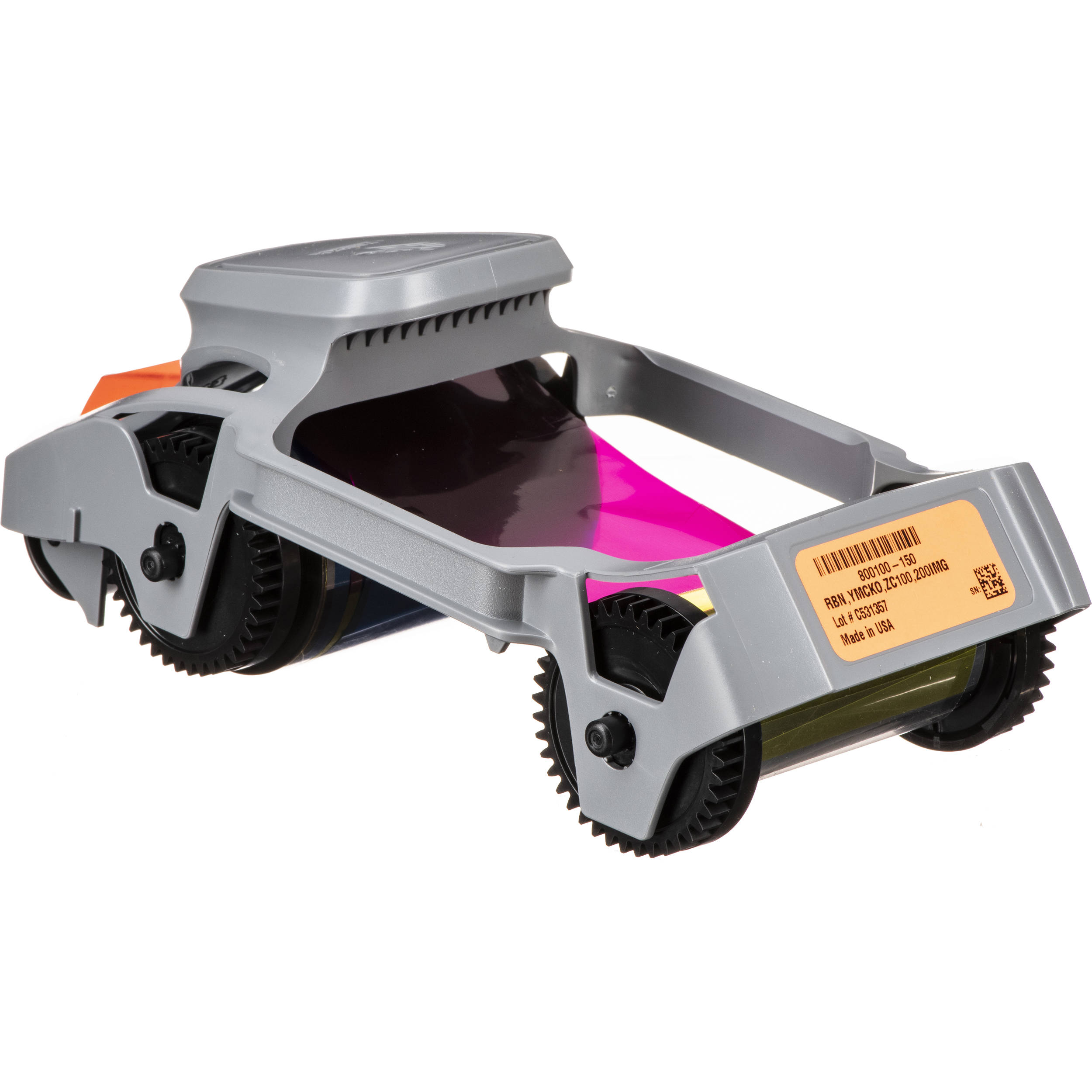 Zebra 800100-150 YMCKO color ribbon for ZC100 card printer, 200 images — view 2