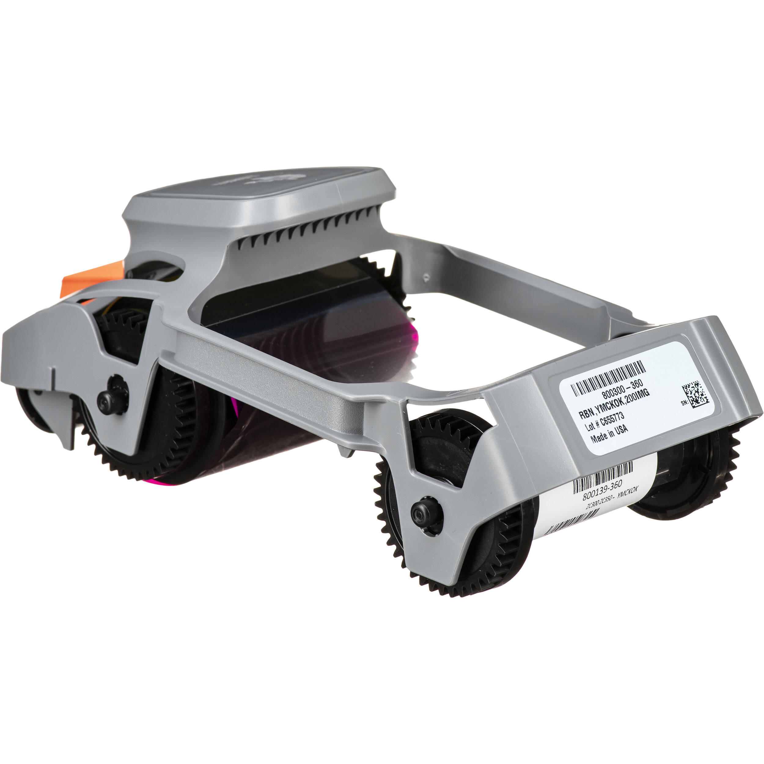 Zebra 800300-360 YMCKOK color ribbon for ZC300 card printer supplies — view 2