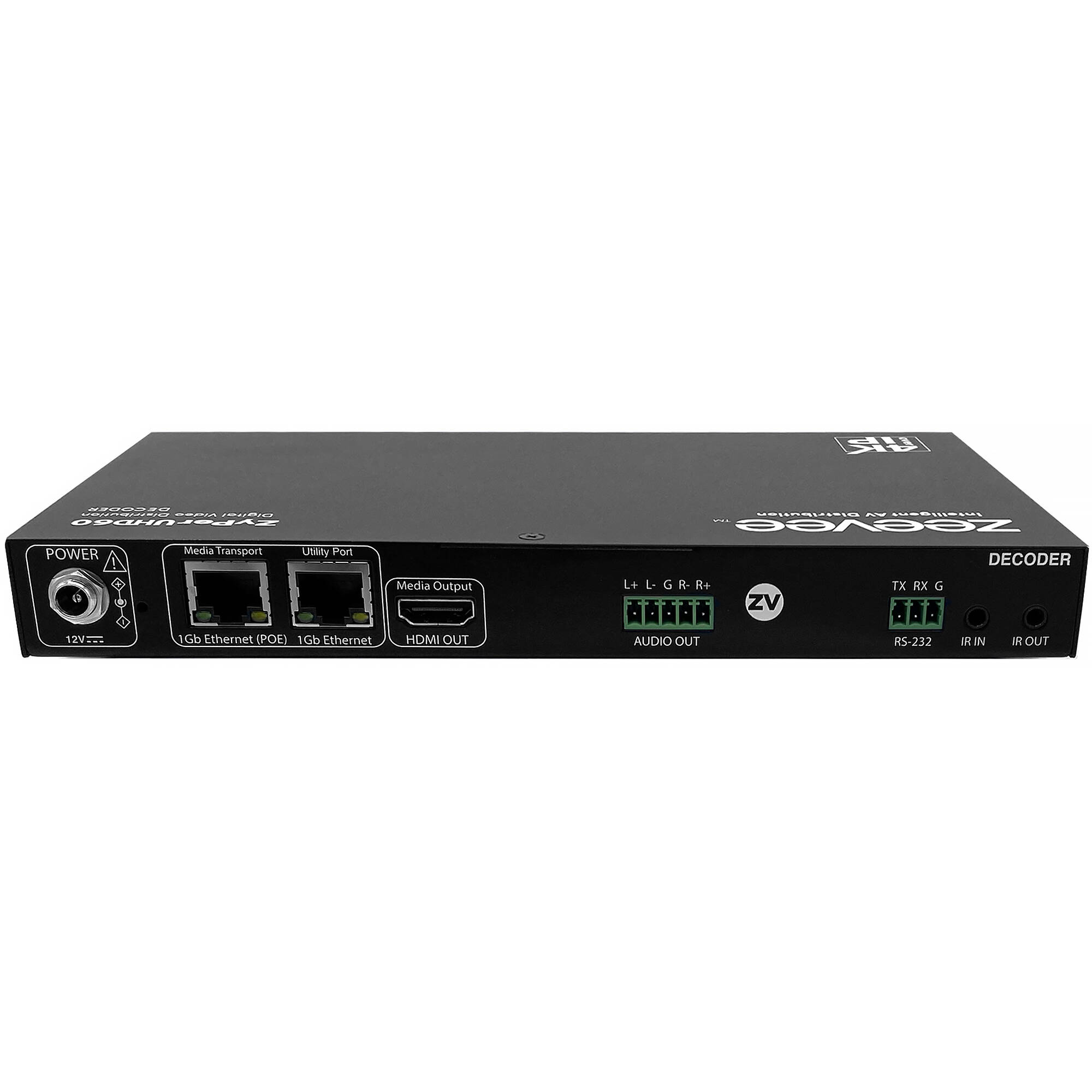 Kramer ZUHD60-2D ZyperUHD60 decoder with dual 1G LAN for professional AV decoding — view 2