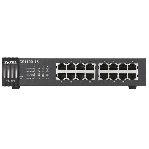 Zyxel GS1100-16 16-port Gigabit unmanaged rackmount switch — view 2