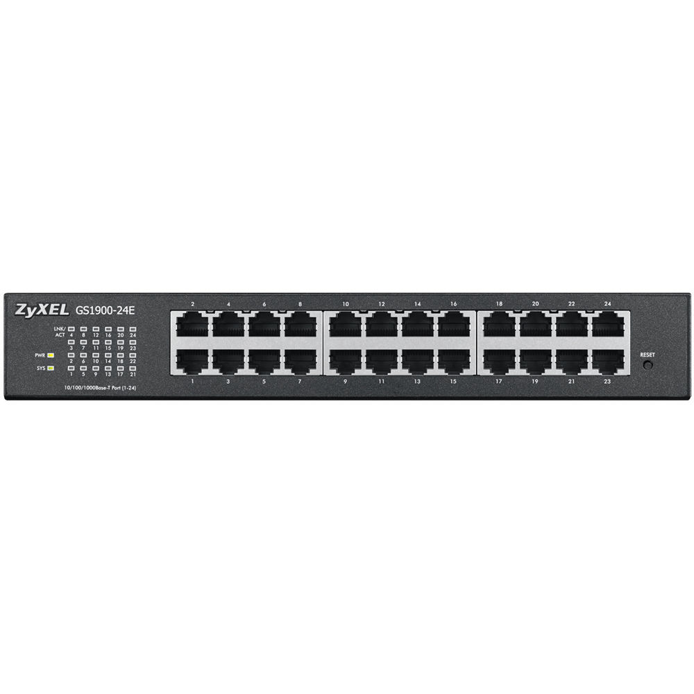 Zyxel GS1900-24E 24-port Gigabit web managed Layer 2 fanless desktop switch — view 2