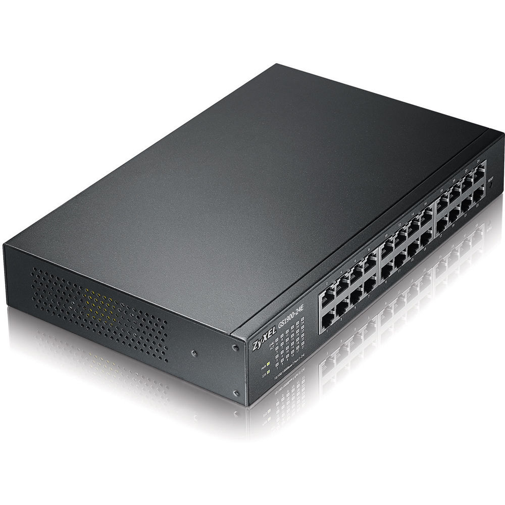 Zyxel GS1900-24E 24-port Gigabit web managed Layer 2 fanless desktop switch — view 3